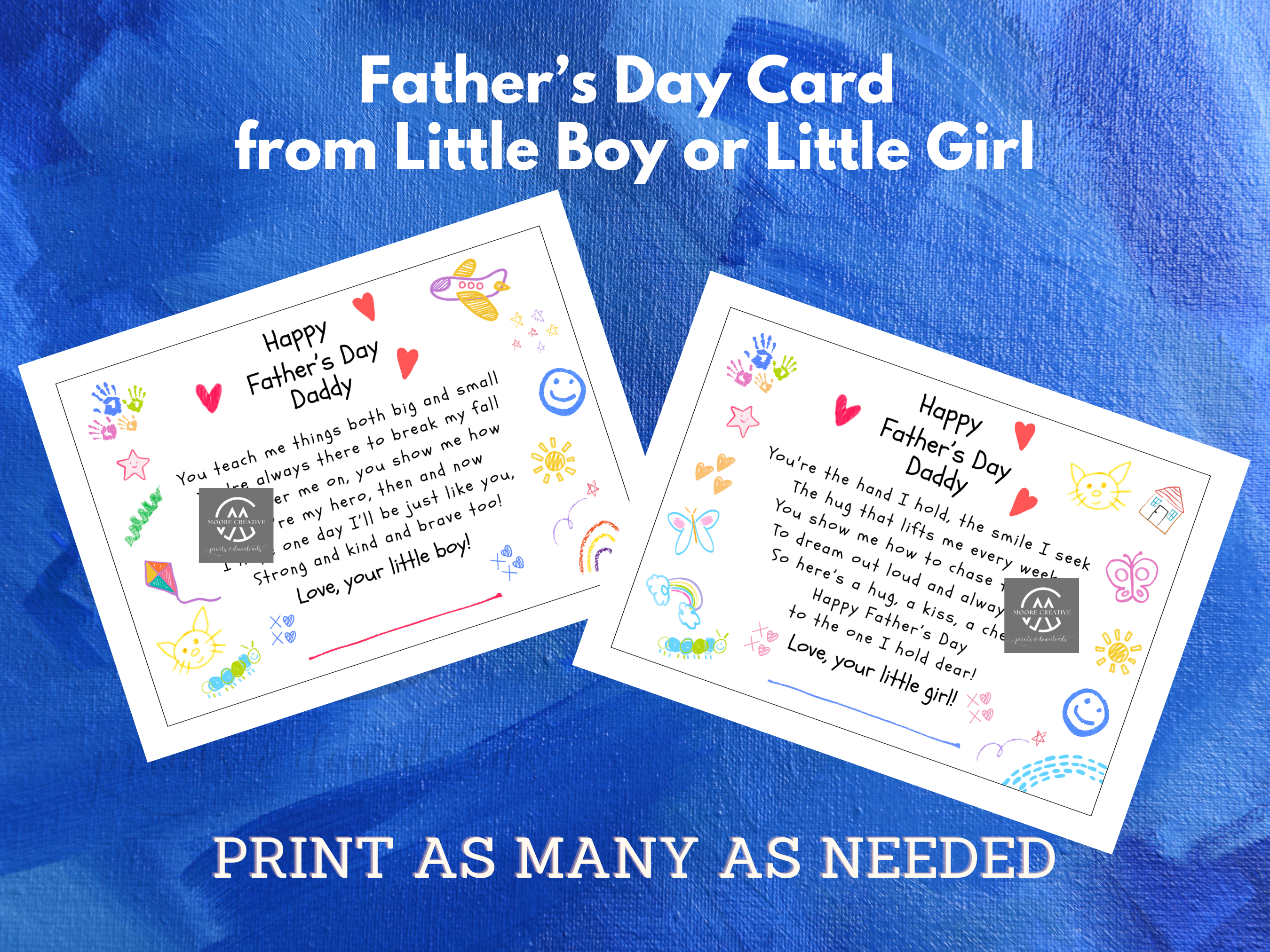Father’s Day Card from Kids: A Printable Poem Keepsake Dad will Treasure