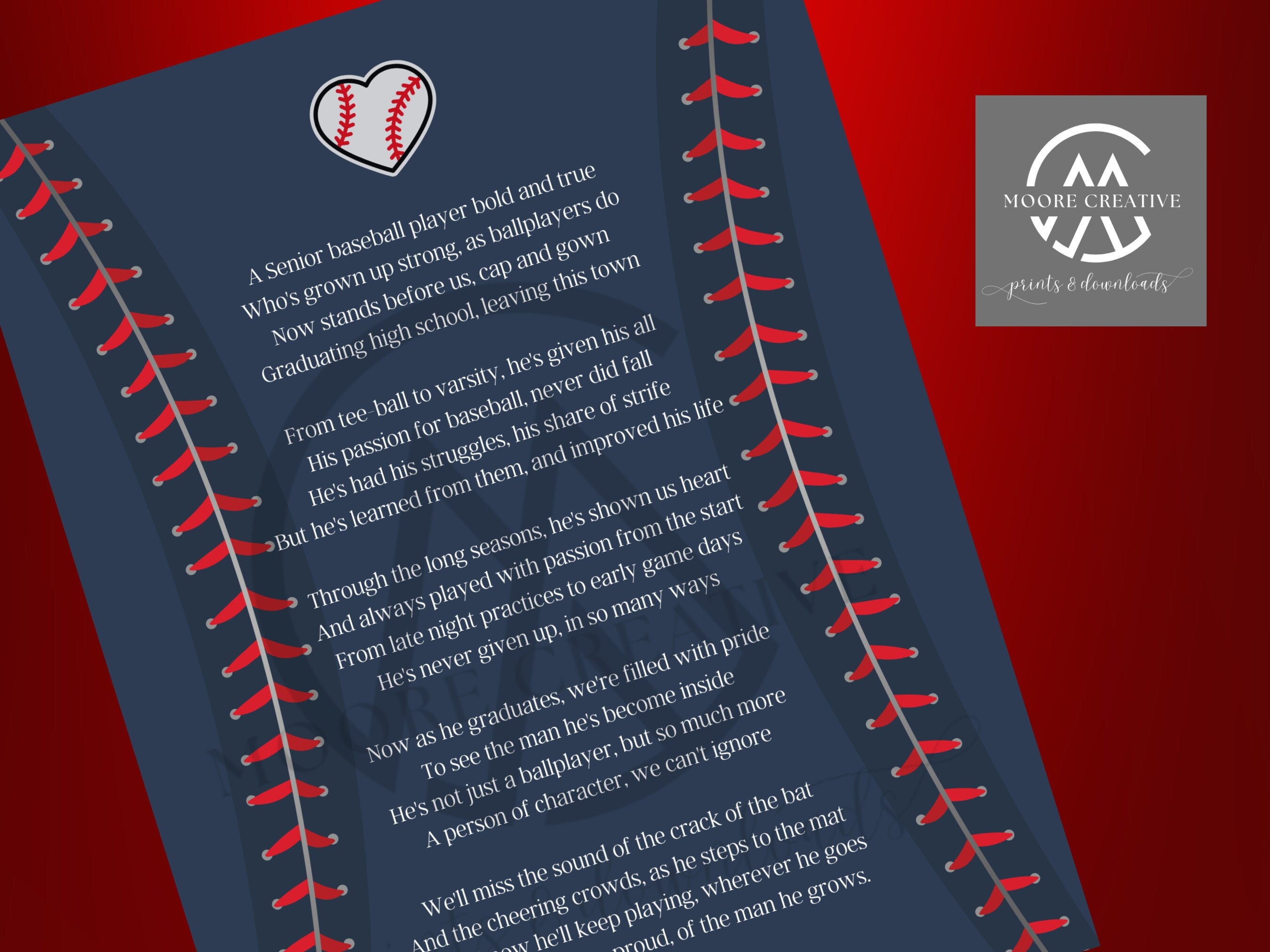 Senior Baseball Team Print Instant Download Baseball Team