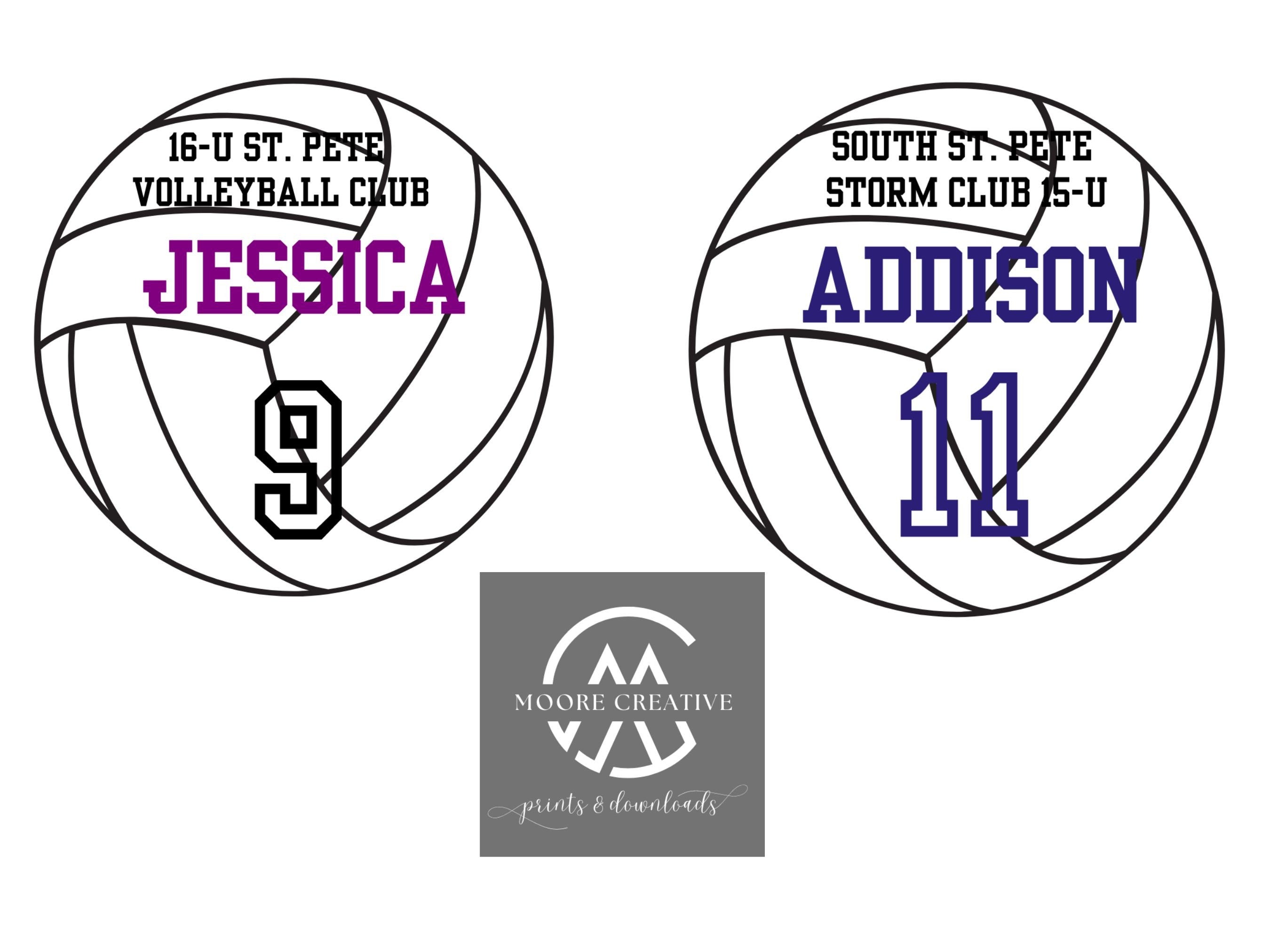 5" Volleyballs Editable Names and Player Numbers DIY Template Printable DIY Print at Home Volleyball Team Party Volleyball Download Gifts