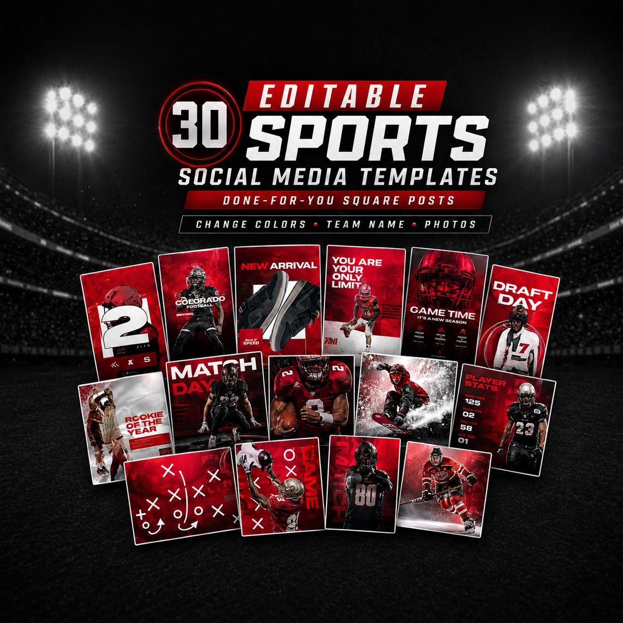 Basketball Sports Social Media Templates Canva Sports Basketball Team Templates Basketball Custom Game Day Graphic Instagram Posts 30 Square
