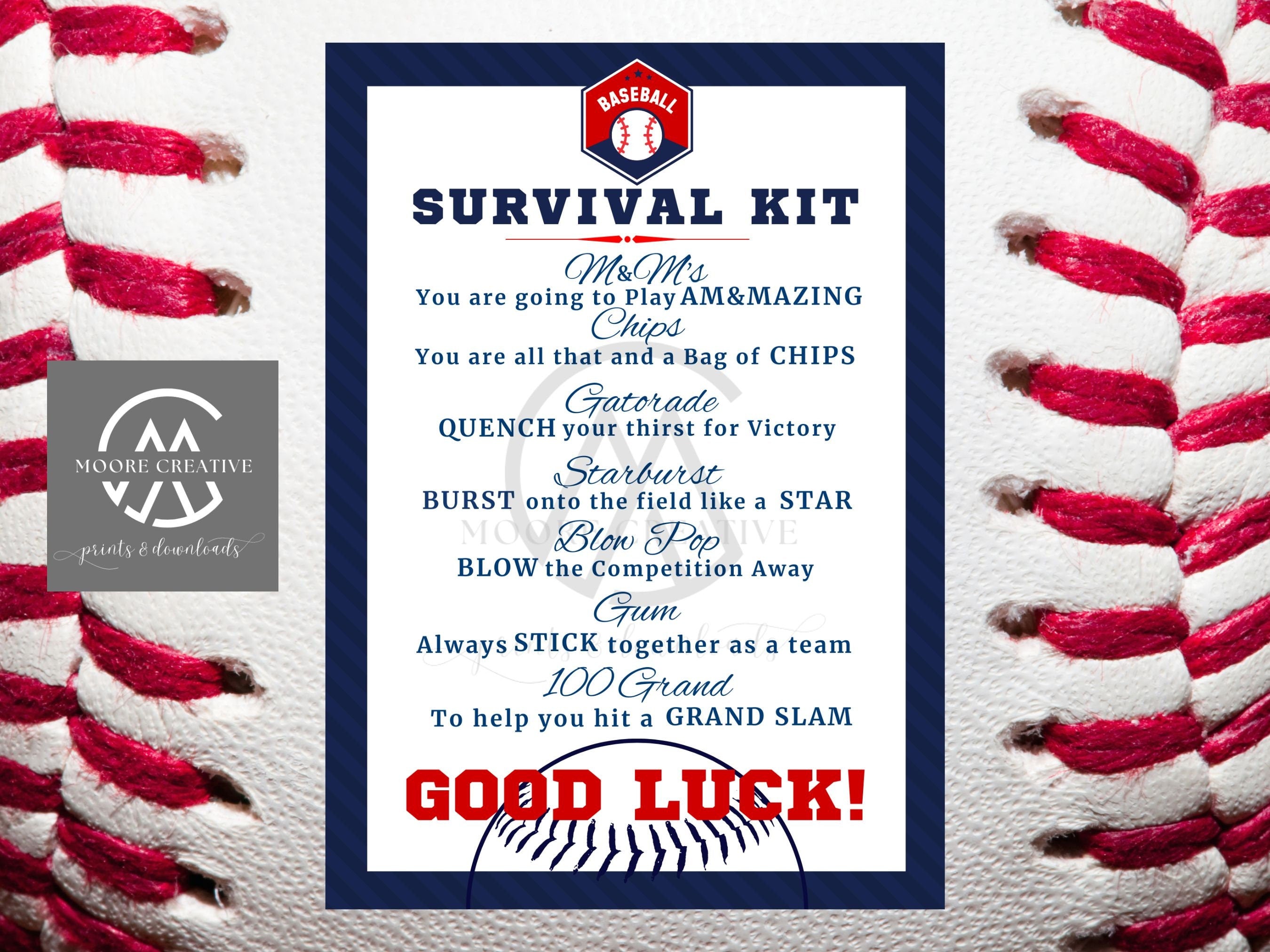 Custom Baseball Coaches Survival Kit, Baseball Team Gifts, Survival Kits, Team Survival Kit, Digital, Favors for Tournaments, Gift Tag
