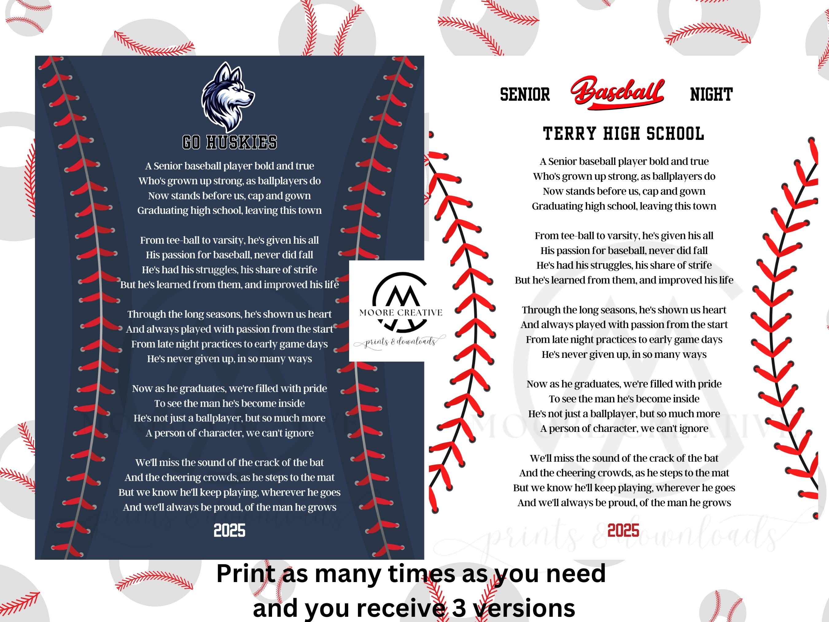 Senior Baseball Gifts Baseball Senior Night Senior Night Baseball