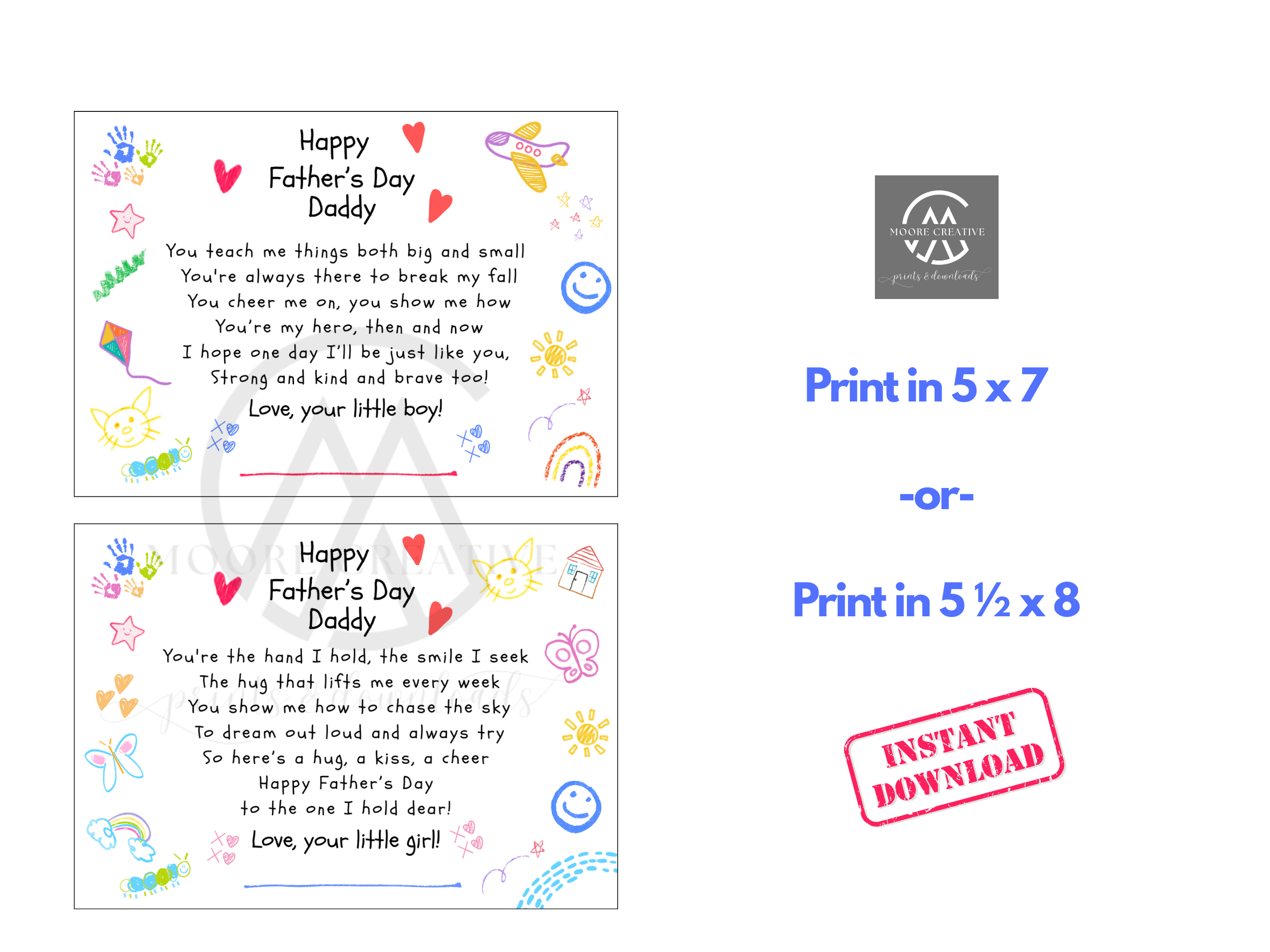 Daddy Daughter Father's Day Card