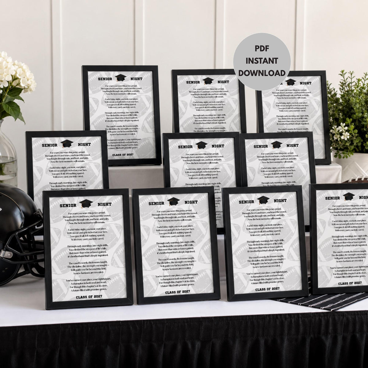Football Senior Gift from Mom and Dad Ready to Print Team Poem Bundle Class of 2027 High School Football Team Keepsakes PDF Instant Download