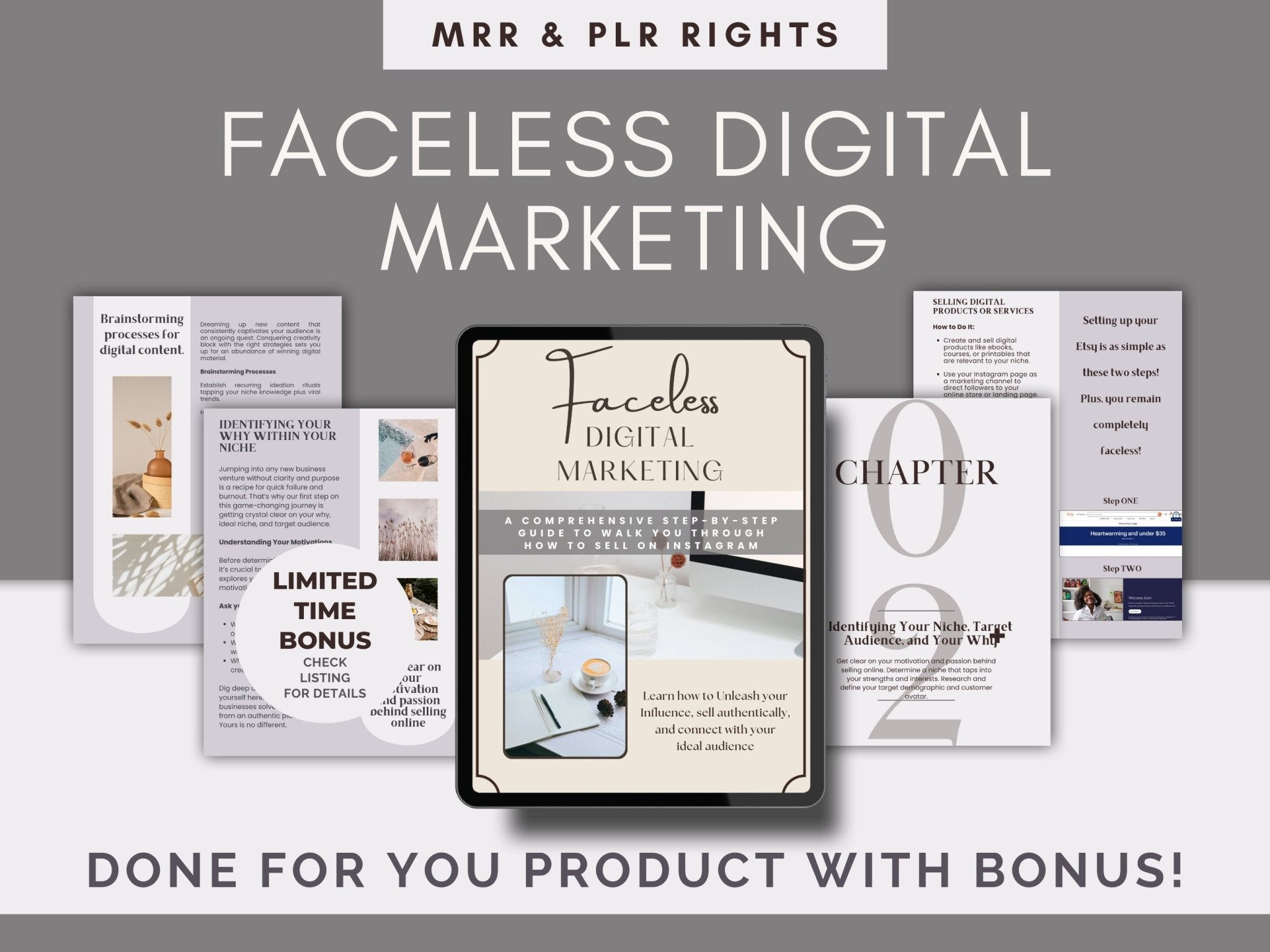 digital marketing,done for you,faceless account,instagram,master resell rights,mrr,plr,private label rights,faceless reels,faceless instagram,instagram reels,faceless videos,boho instagram