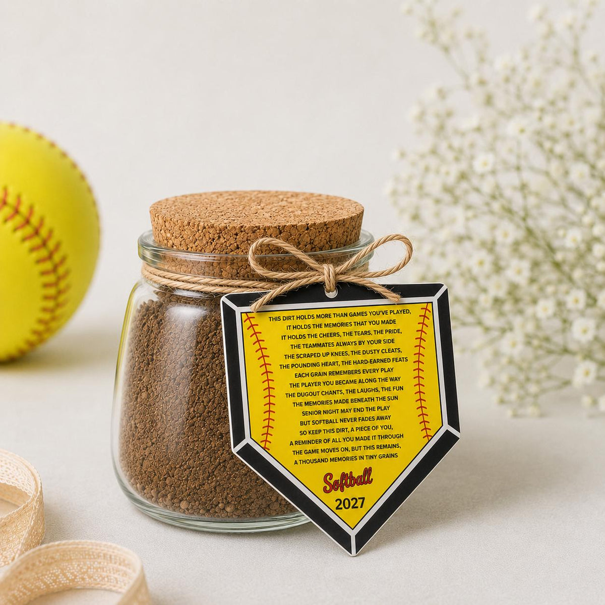 Jar of Dirt Poem SOFTBALL Player Keepsake Gift Sentimental Team Gift Tags Senior Night Softball Plate Instant Download Class of 2026 2027