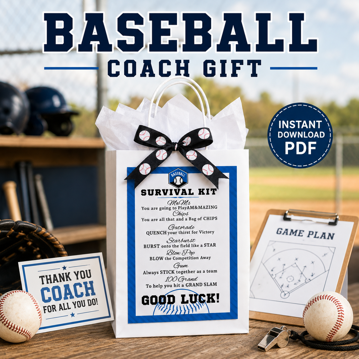 Baseball Survival Kit Baseball Team Gifts Survival Kits Team Survival Kit Digital Gift Bags for Tournaments Gift Tag INSTANT DOWNLOAD