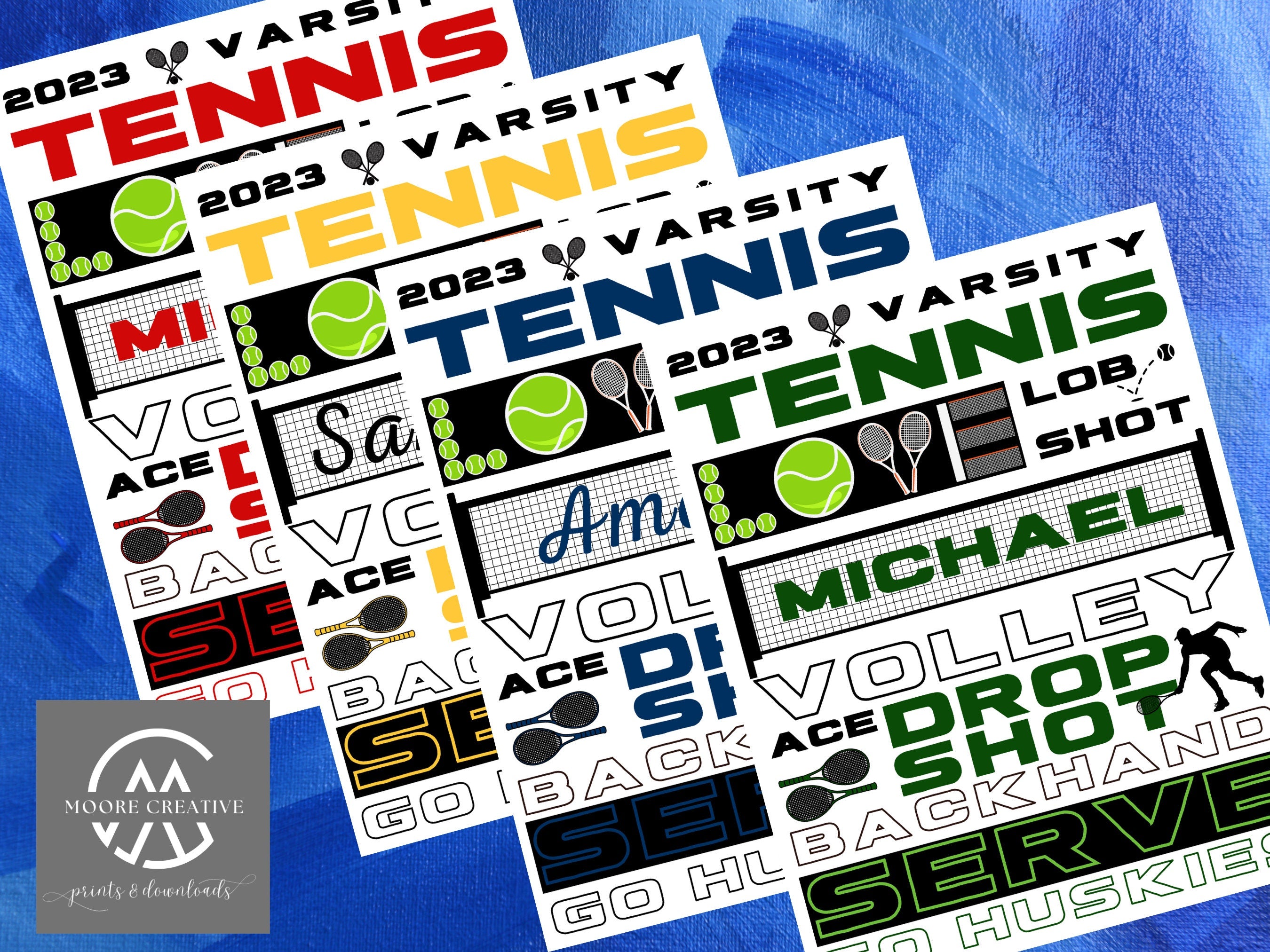 Custom Tennis Signs Team Spirit Tournament Decoration Hotel Signs Personalized Tennis Gifts, Customized, Player Name, School or Mascot, Pros