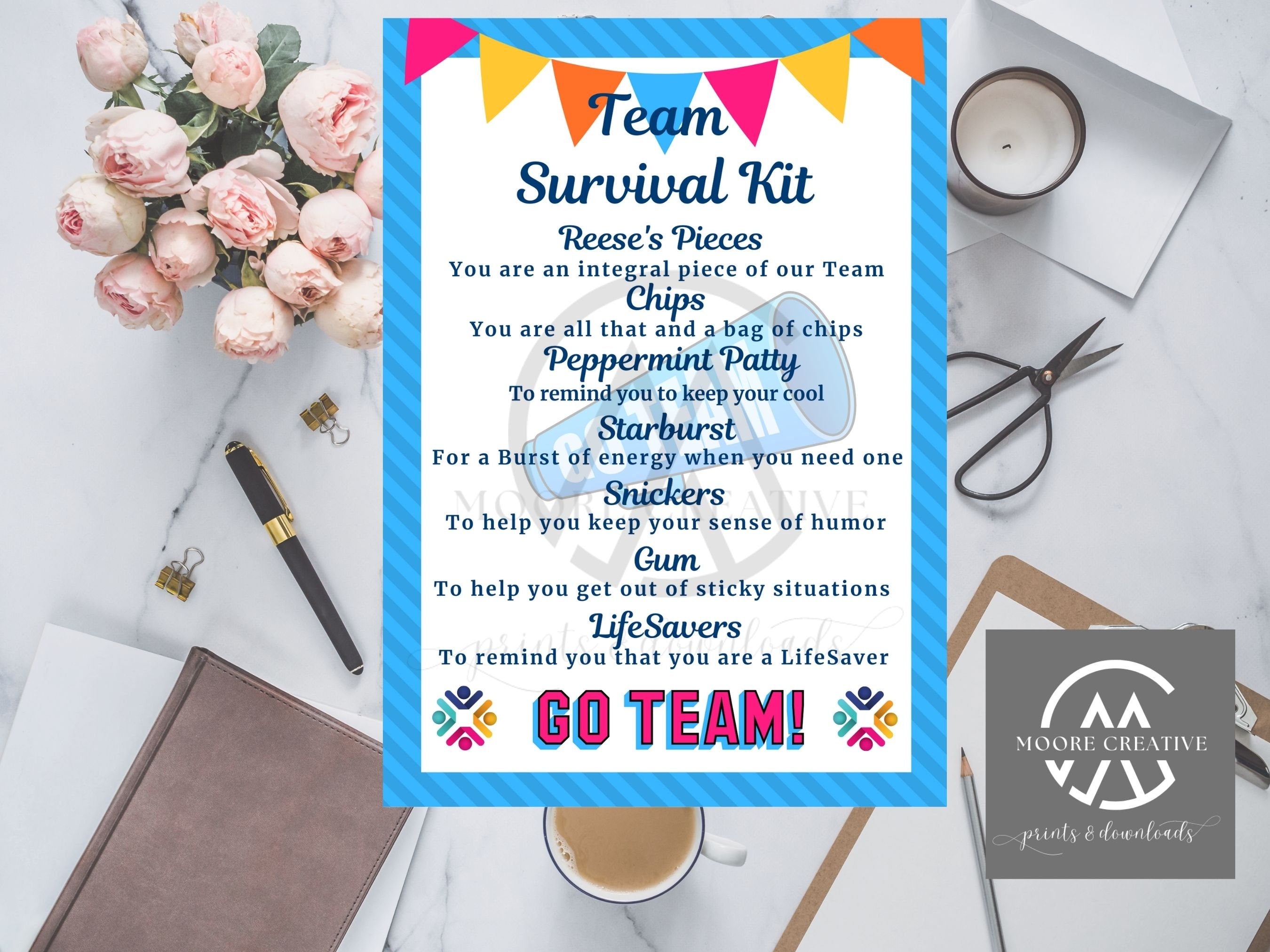 Personalized Staff Survival Kit Team Appreciation Survival Kit, Customize with Team Name or Logo, Add Different Food Items with Meanings