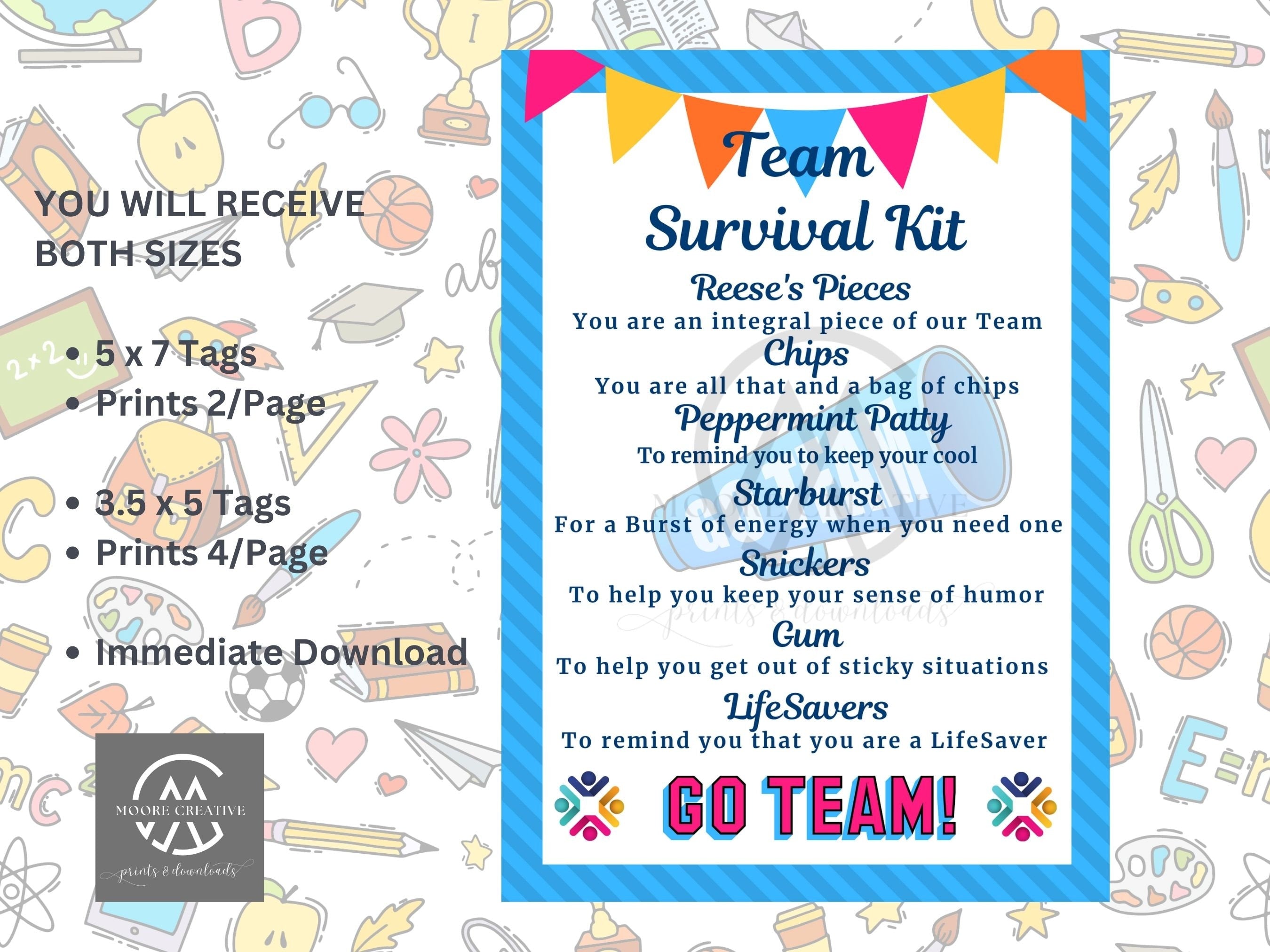 Personalized Staff Survival Kit Team Appreciation Survival Kit, Customize with Team Name or Logo, Add Different Food Items with Meanings
