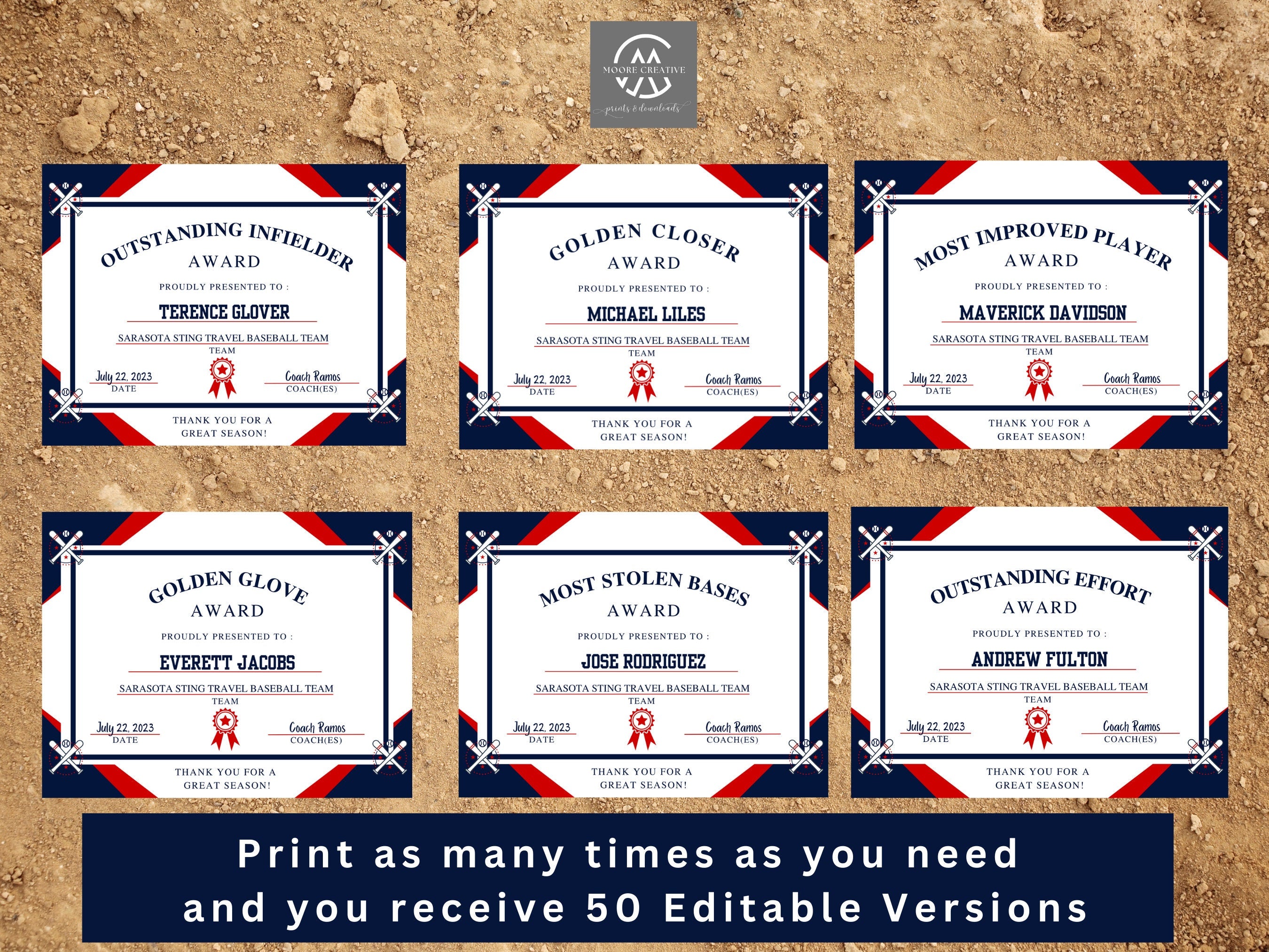 Award Certificates, Printable awards, sports awards, sports printables, sports certificates, baseball certificate, baseball awards, t ball