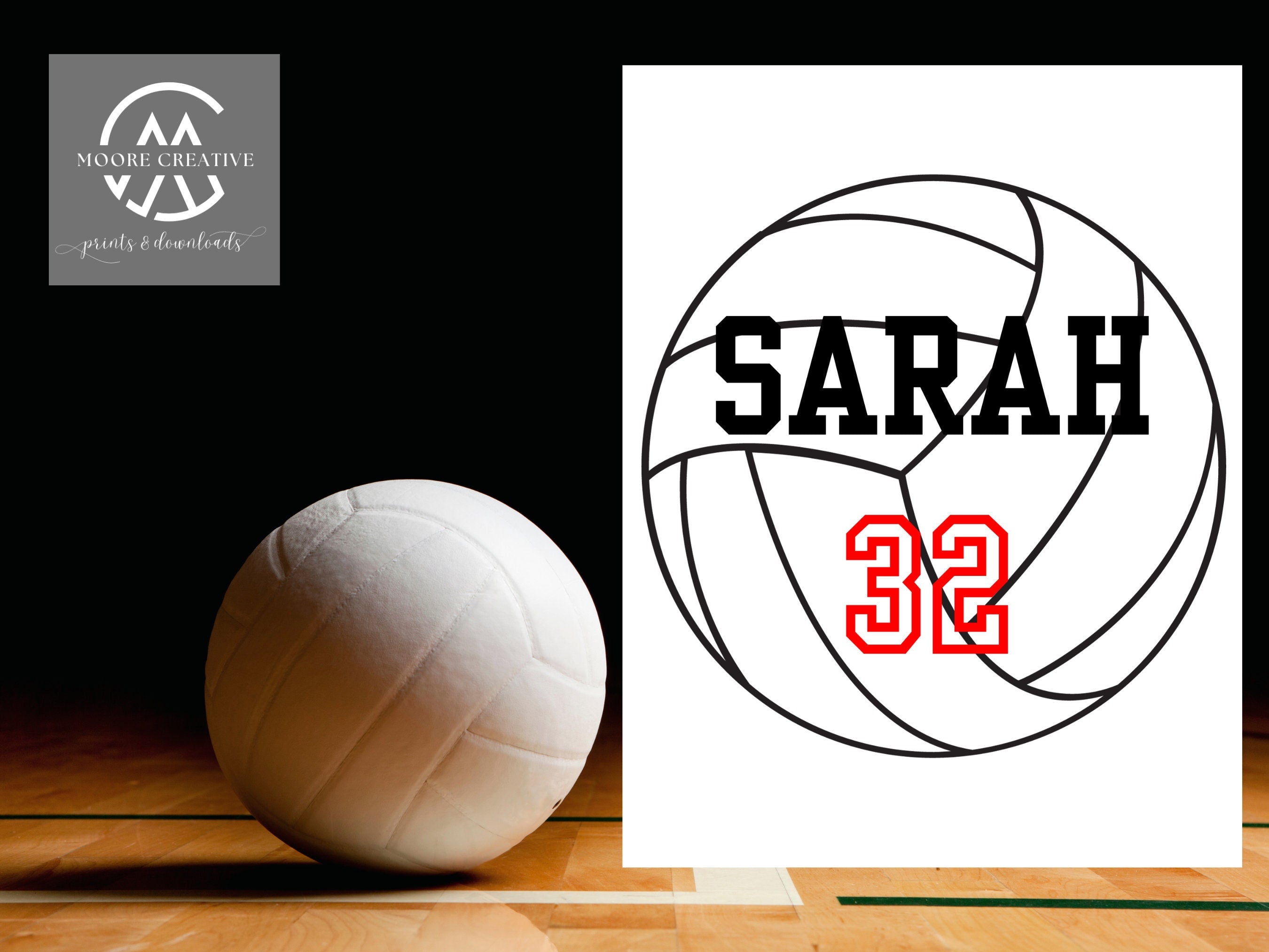 8" Volleyballs Editable Names and Player Numbers DIY Template Printable DIY Print at Home Volleyball Team Party Volleyball Download Gifts