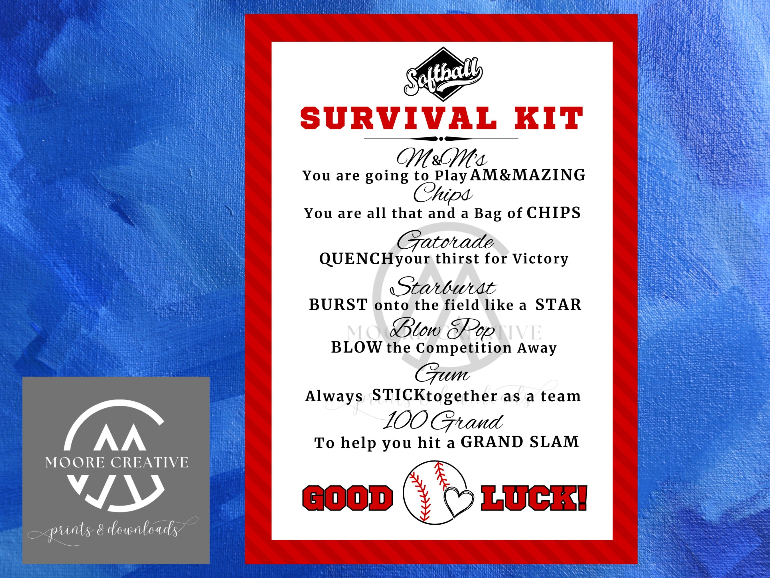 Softball Name Tag SVG, Printable Gift Tags Softball, Good Luck Softball Gift Tag, Softball Gift Bag Tag, Softball Tags Survival Kit, Luck