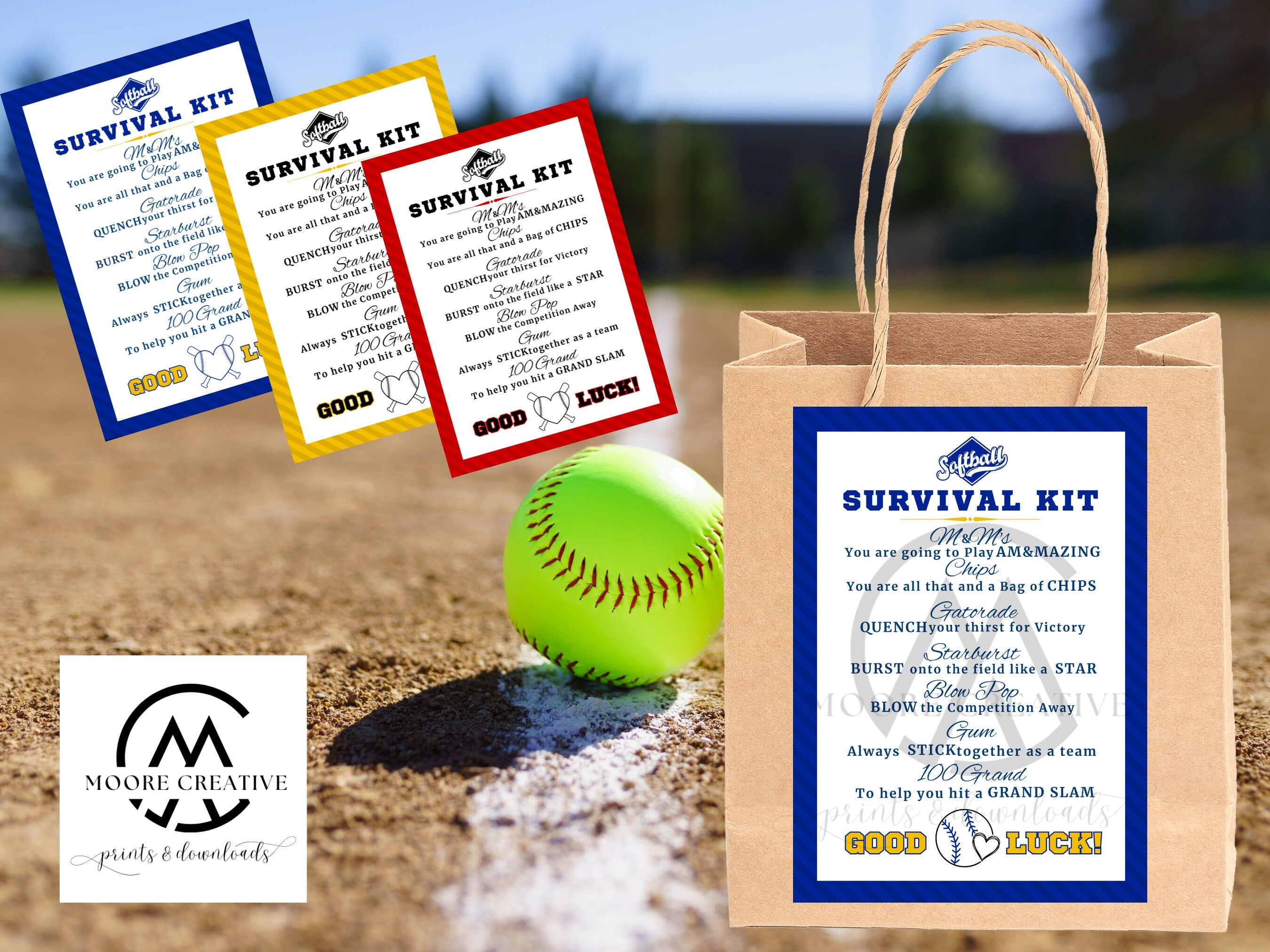 Survival Kit Softball, Softball Tags Survival Kit, Softball Team,Snack Bag Print, Team Game Day Snack Softball Tournaments, Instant Download