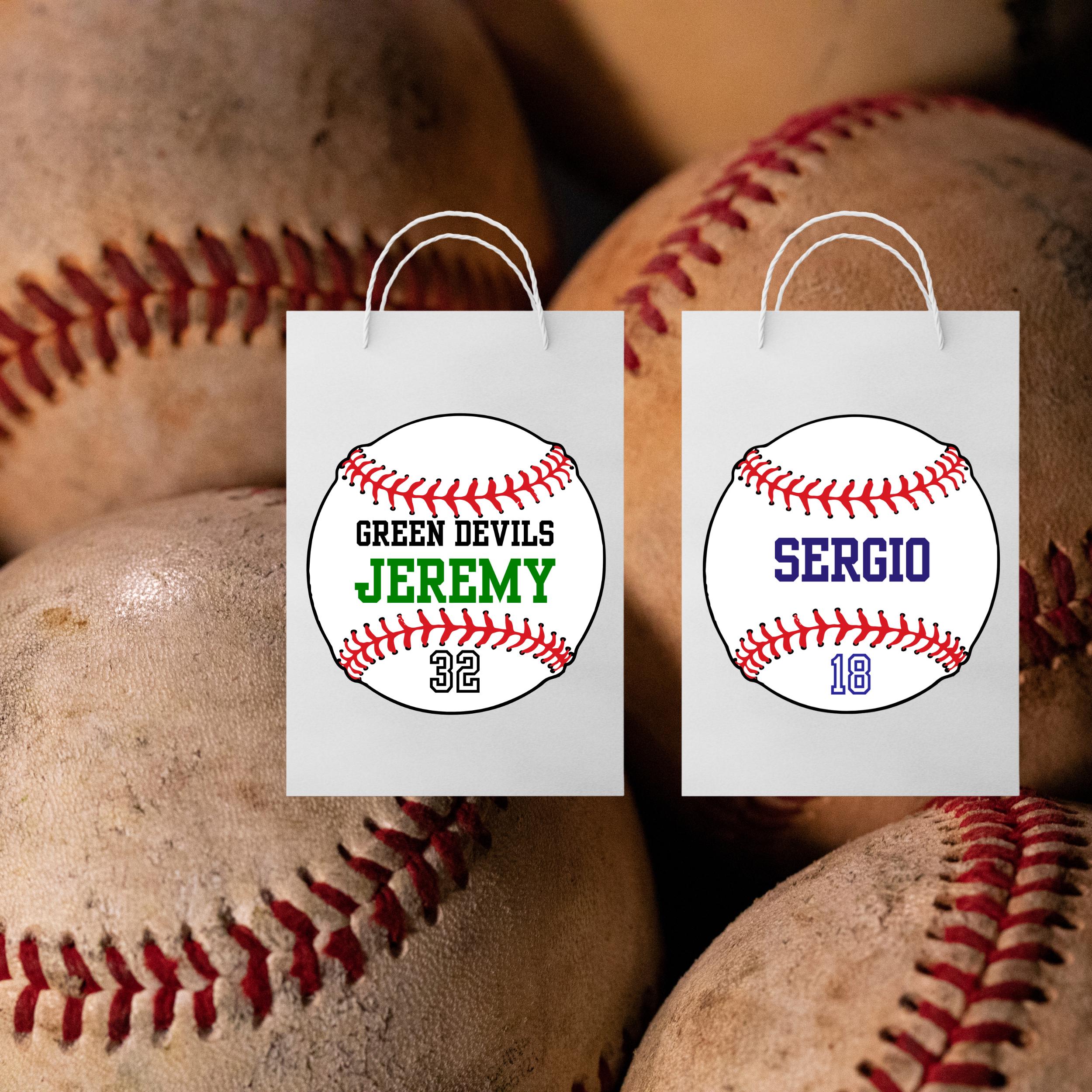 Baseball Custom Tag Sign Editable Digital Download Canva Template DIY Favor Bag Tag Baseball Team Gift Coach Team Gift Personalized SVG PNG