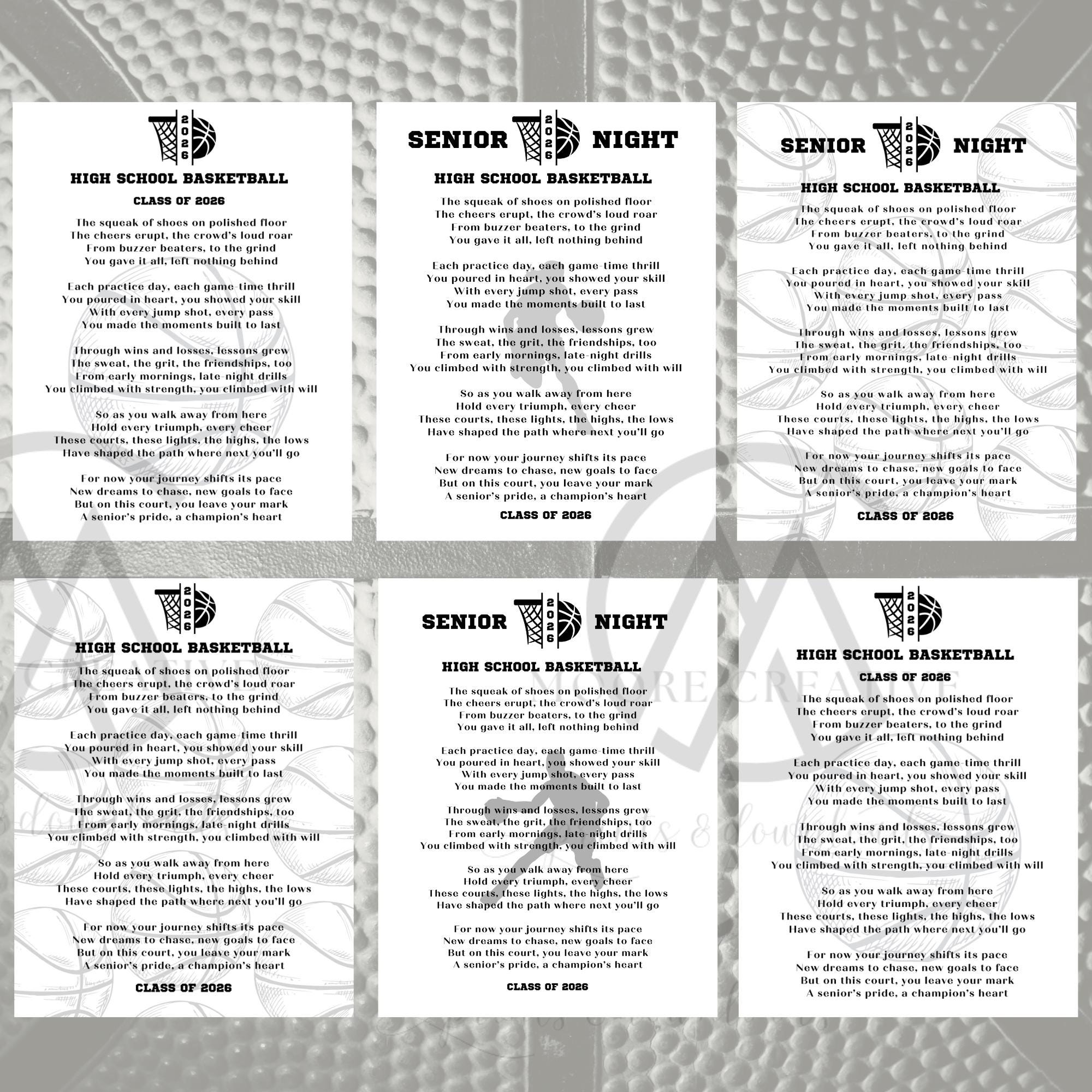 Basketball Senior Night Gift Poems Senior Night Gift Ideas Letters Basketball Poems End of Season banquet Graduation Class of 2027 Girls Boy