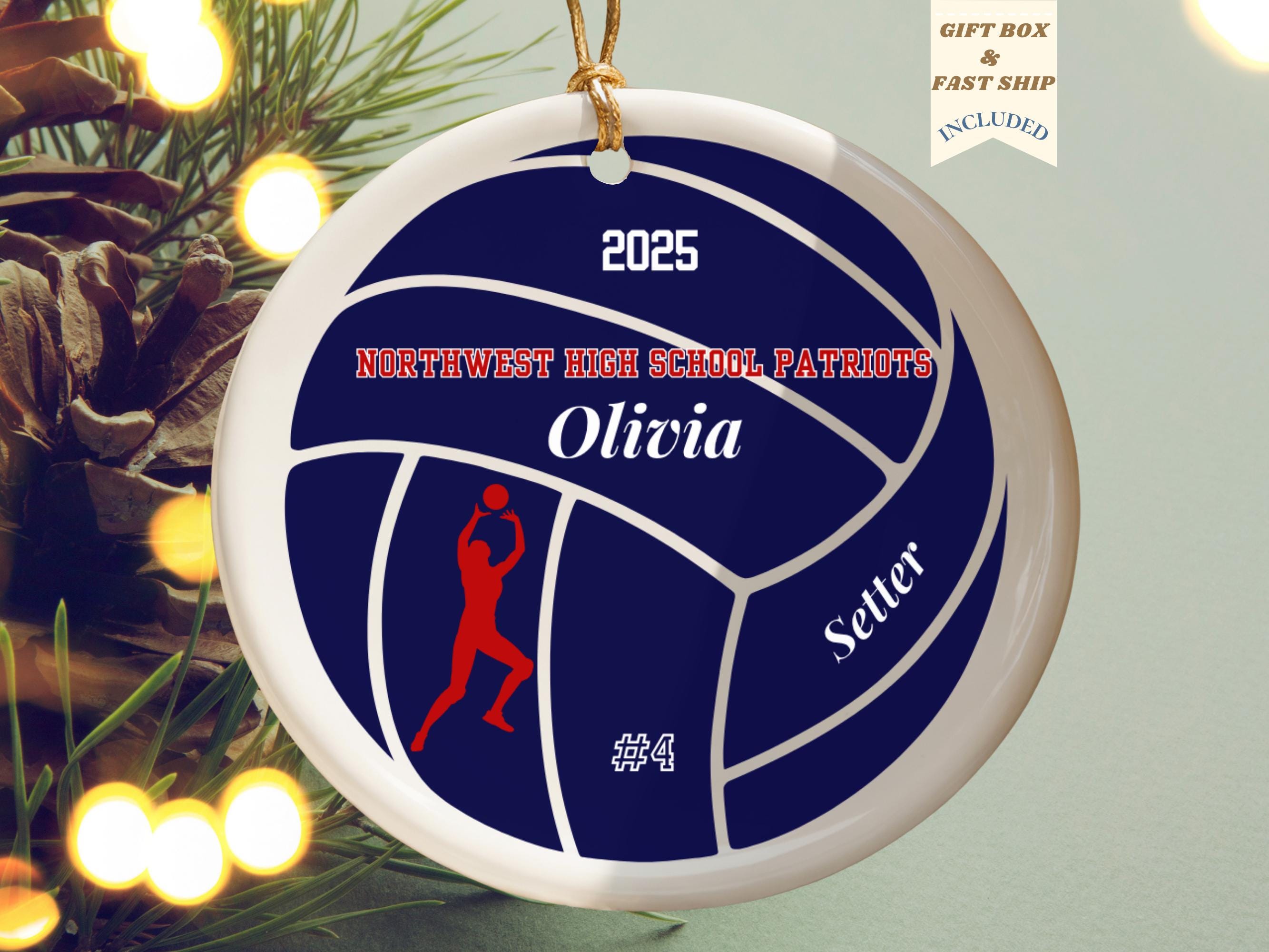 Volleyball Ornament Personalized Volleyball Gift Graduation Gift Idea 2027 2027 Custom Vball Keepsake Gifts for Him Her High School College