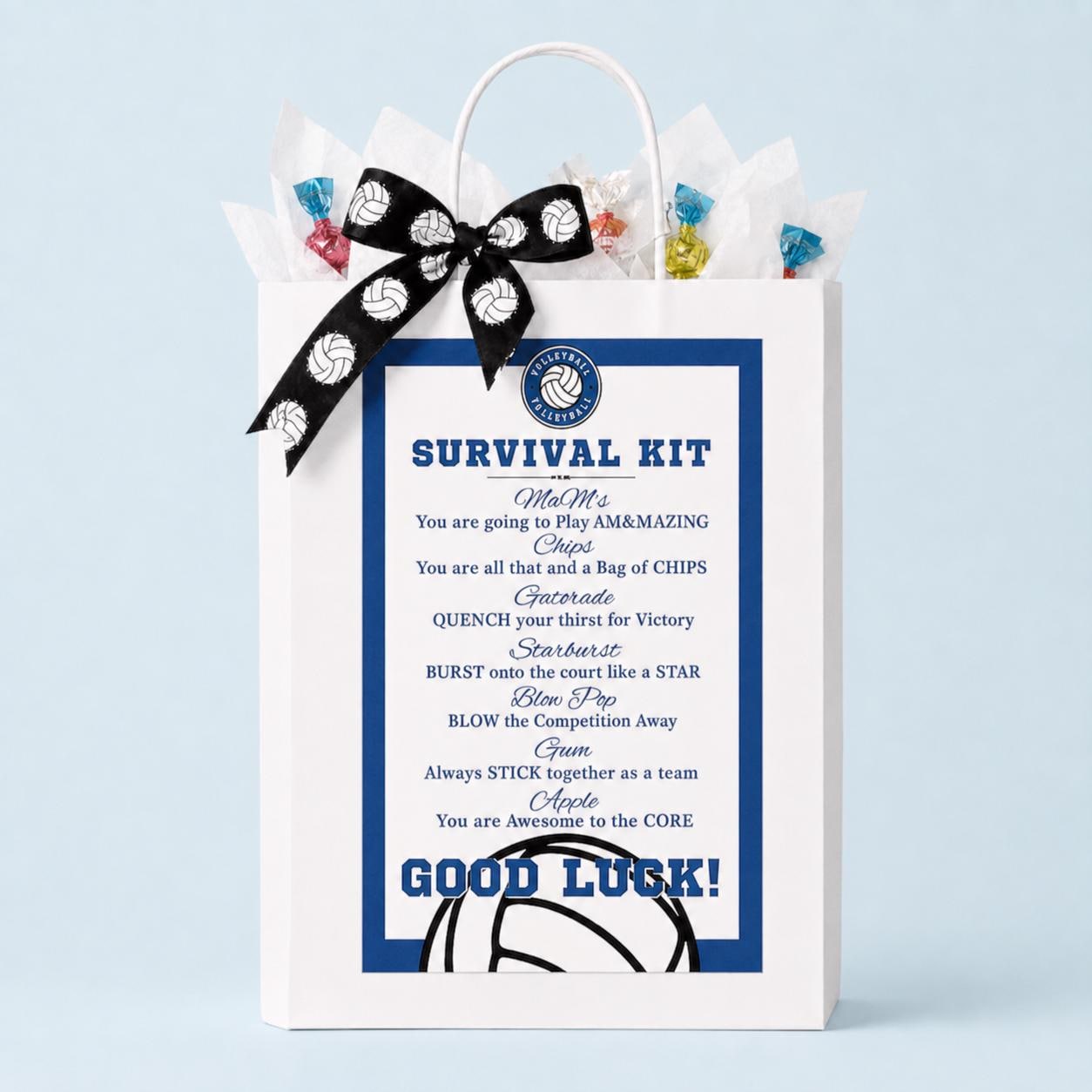 Volleyball Survival Kit Volleyball Team Gifts Survival Kits Team Digital Favors for Tournaments PDF INSTANT DOWNLOAD