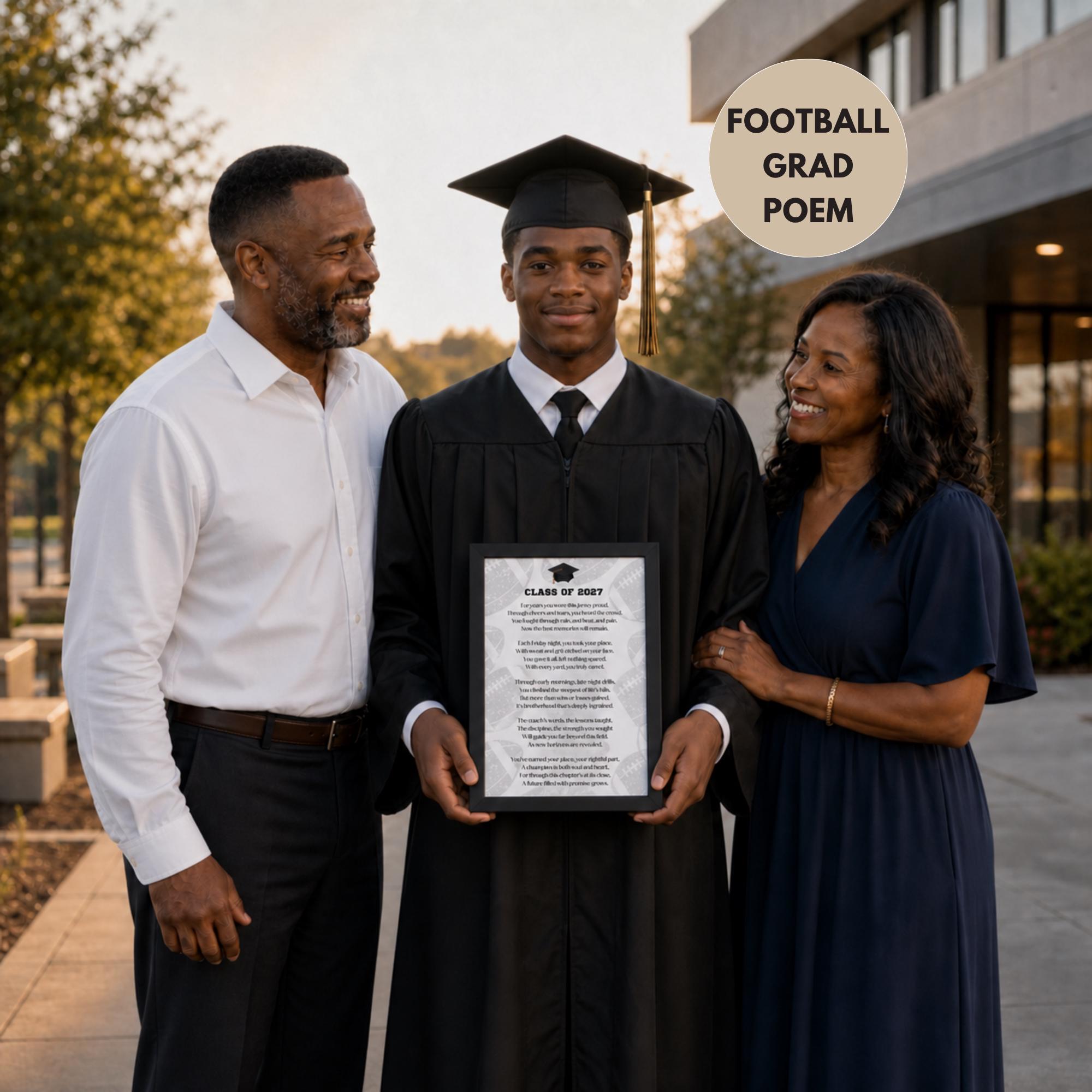 Football Graduation Gift for Boys Class of 2027 Printable Keepsake Poem Senior Football Unique Grad Gift Ideas Football Mom Gift to Son PDF