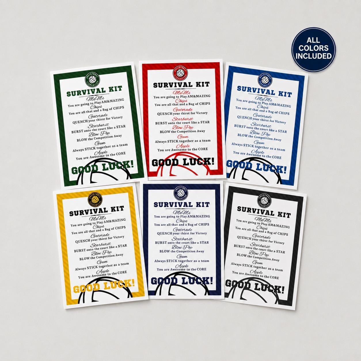 Volleyball Survival Kit Volleyball Gift Idea Survival Kits Team Prints Digital Download Favor Bag Tournament Team Gifts PDF INSTANT DOWNLOAD