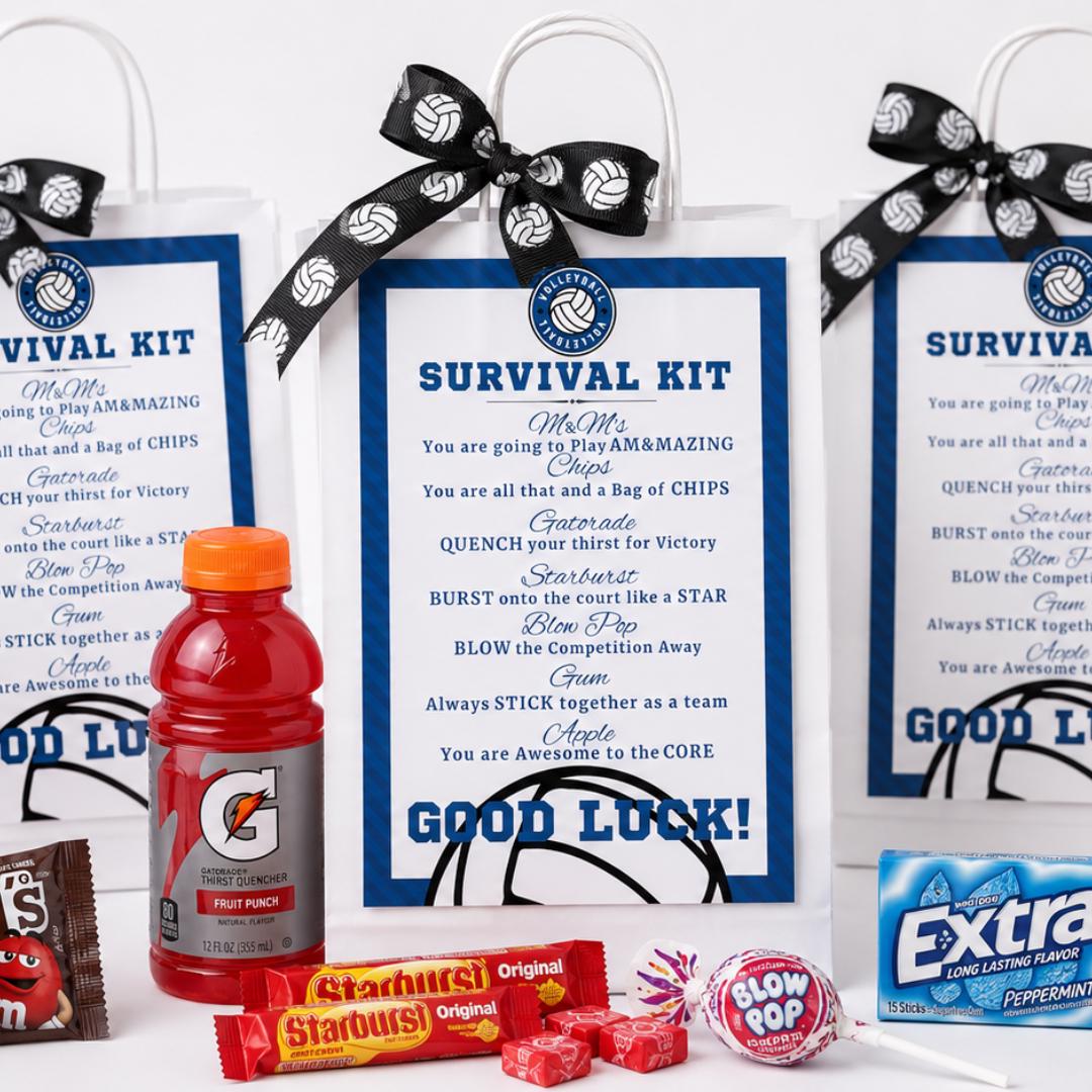 Volleyball Survival Kit Volleyball Team Gifts Survival Kits Team Digital Favors for Tournaments PDF INSTANT DOWNLOAD