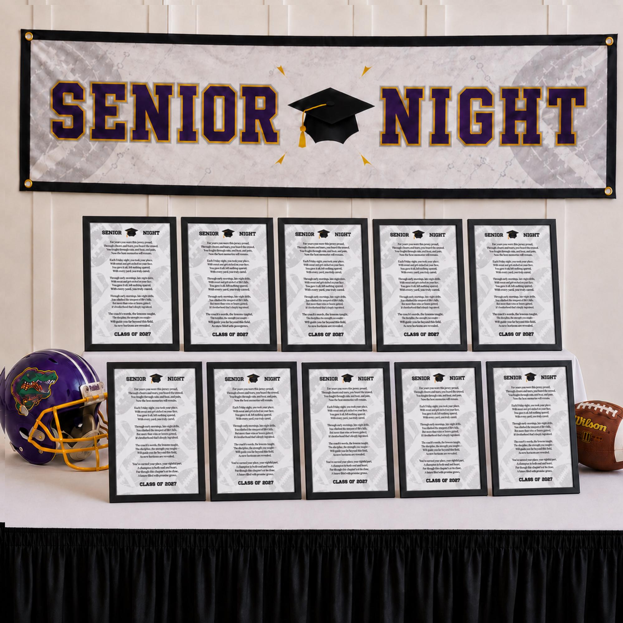 Football Senior Night Senior Football Team Gift Senior Night Football Players Keepsake Class of 2027 Home Game Gift Ideas 17 Printable Poems
