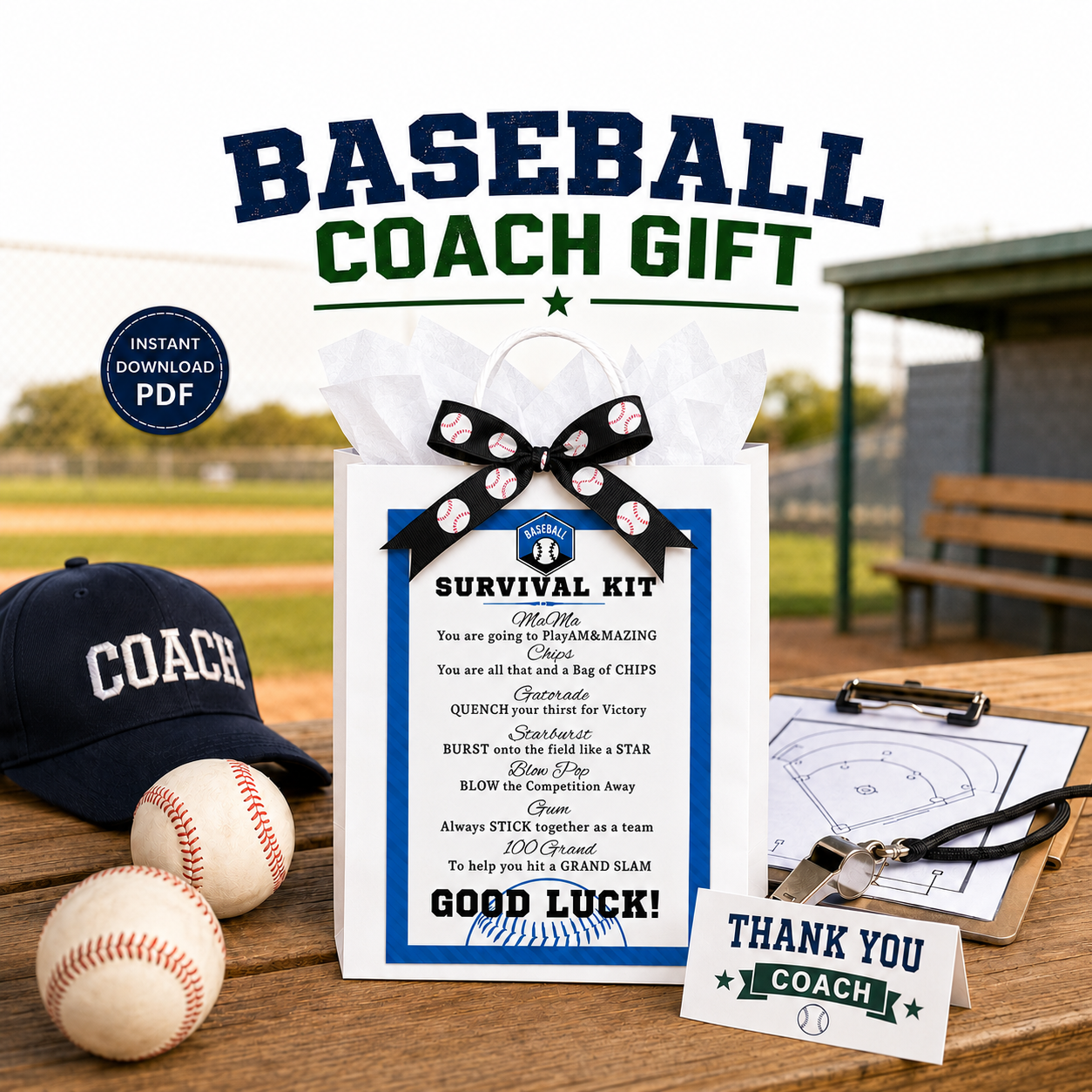 Baseball Survival Kit Baseball Team Gifts Survival Kits Team Survival Kit Digital Gift Bags for Tournaments Gift Tag INSTANT DOWNLOAD