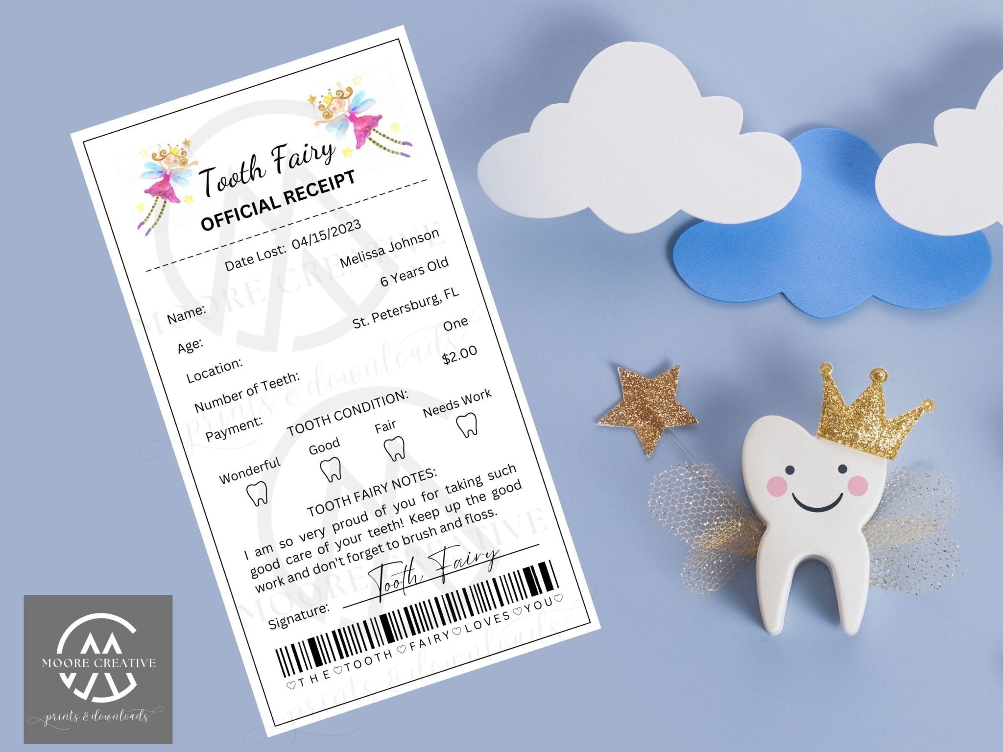 Tooth Fairy Receipt Printable