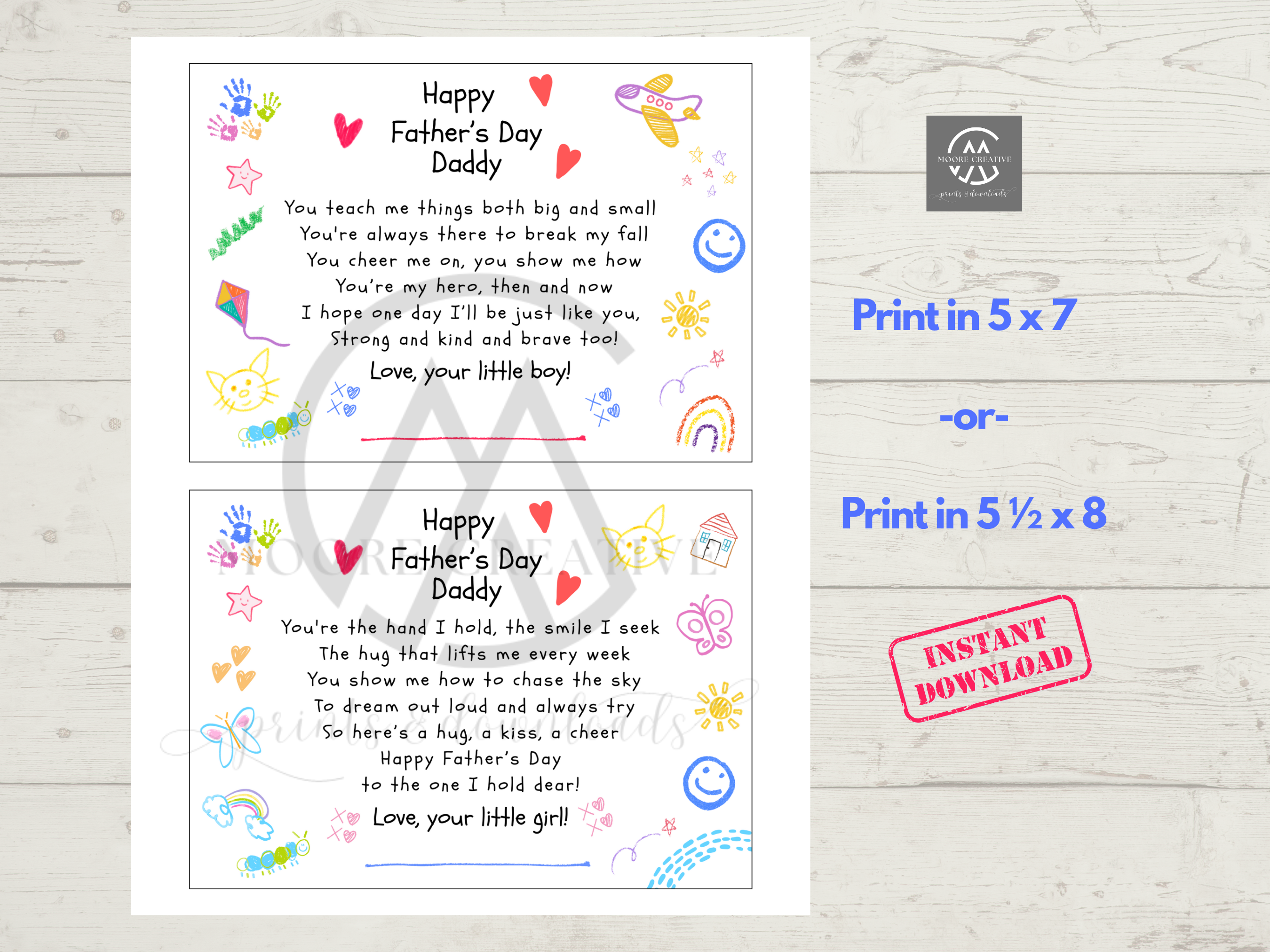 first fathers day diy card poem