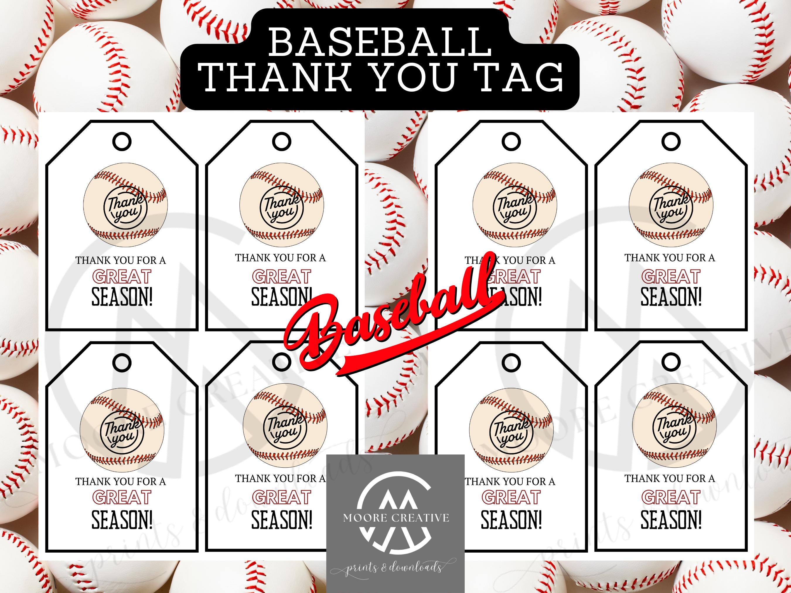 Printable Baseball Gift Tags, Baseball Team Treat Favors, End Season Printable Labels, Digital Download, 3 Sizes, Baseball, Banquet, B-ball