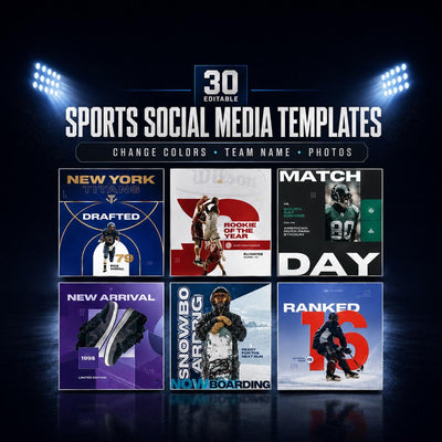 Canva Sports Team Social Media Templates Game Day Graphics Bundle Gameday Graphics Score Graphic Sports Canva Templates for Sports Teams