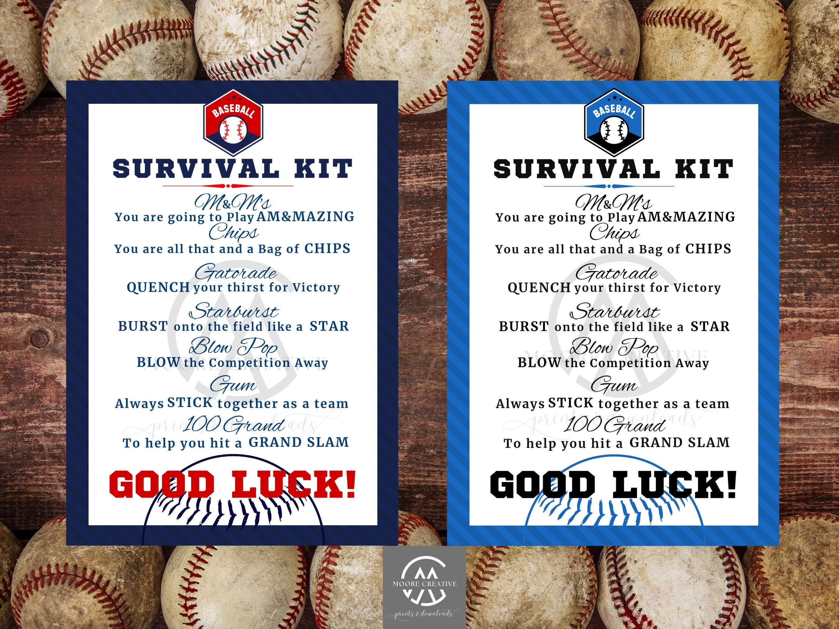 Custom Baseball Coaches Survival Kit, Baseball Team Gifts, Survival Kits, Team Survival Kit, Digital, Favors for Tournaments, Gift Tag