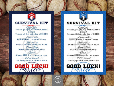 Custom Baseball Coaches Survival Kit, Baseball Team Gifts, Survival Kits, Team Survival Kit, Digital, Favors for Tournaments, Gift Tag