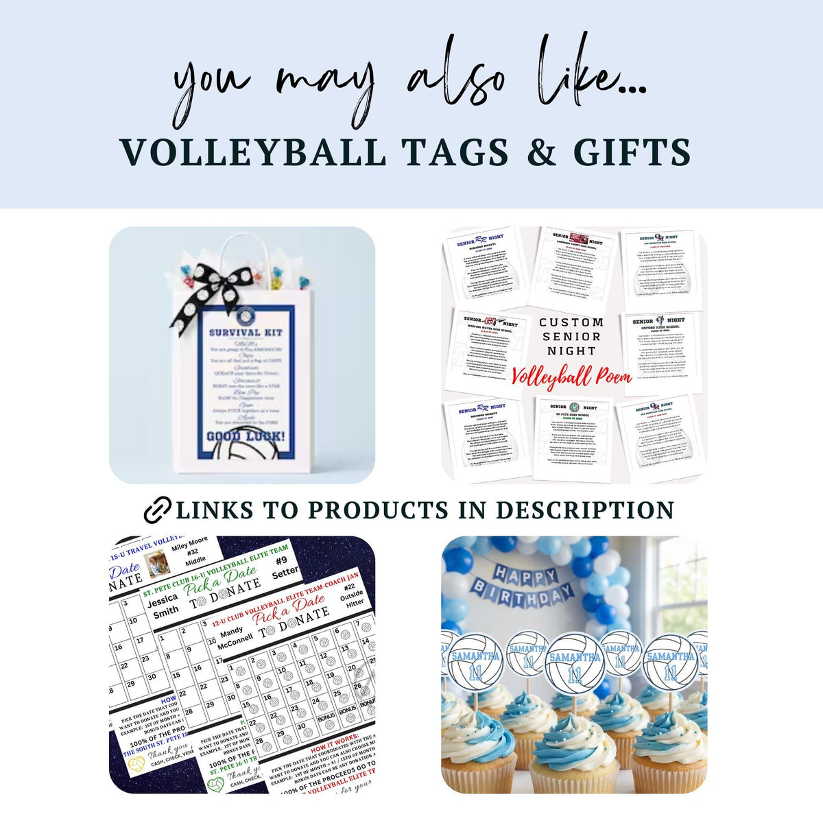 5" Volleyballs Editable Names and Player Numbers DIY Template Printable