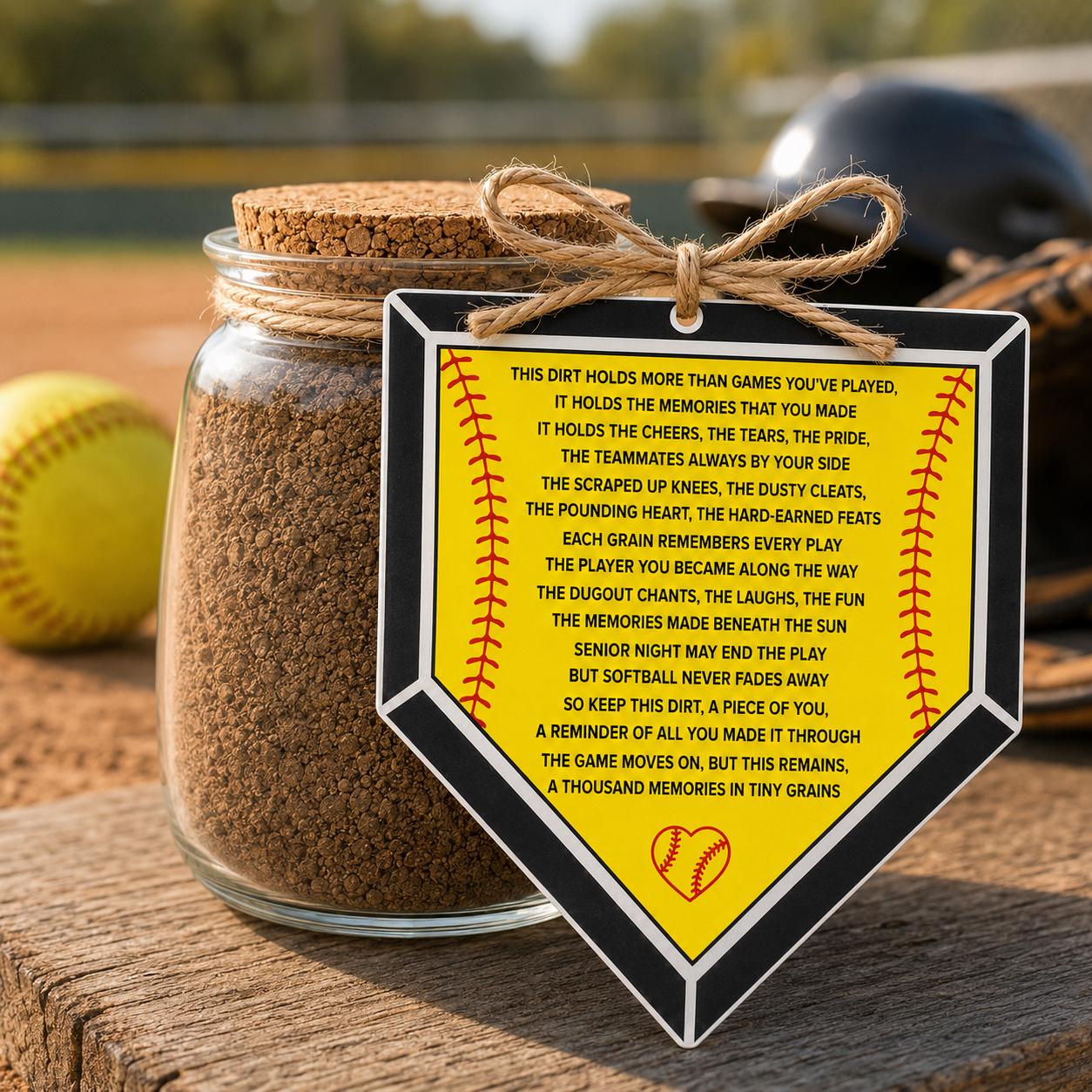 Jar of Dirt Poem SOFTBALL Player Keepsake Gift Sentimental Team Gift Tags Senior Night Softball Plate Instant Download Class of 2026 2027
