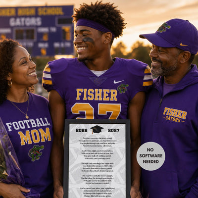 Senior Night Football Gift Senior Football Mom Gift to Son Football Poem Football Banner Graduation Gift Class of 2027 Instant Download PDF