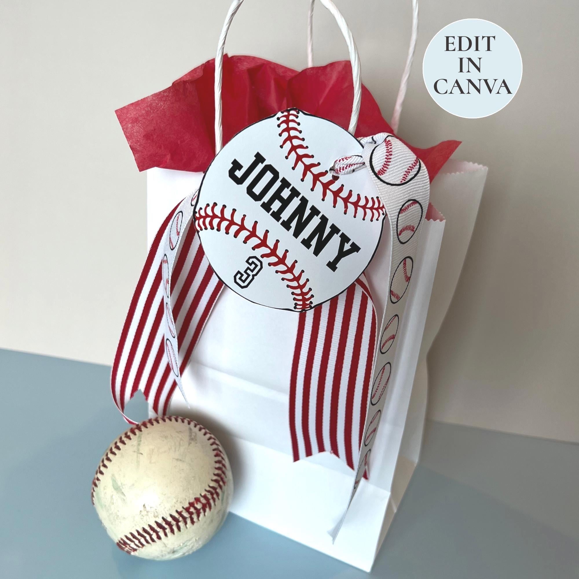 Baseball Tags Editable Names Numbers Colors DIY Template Printable Baseball