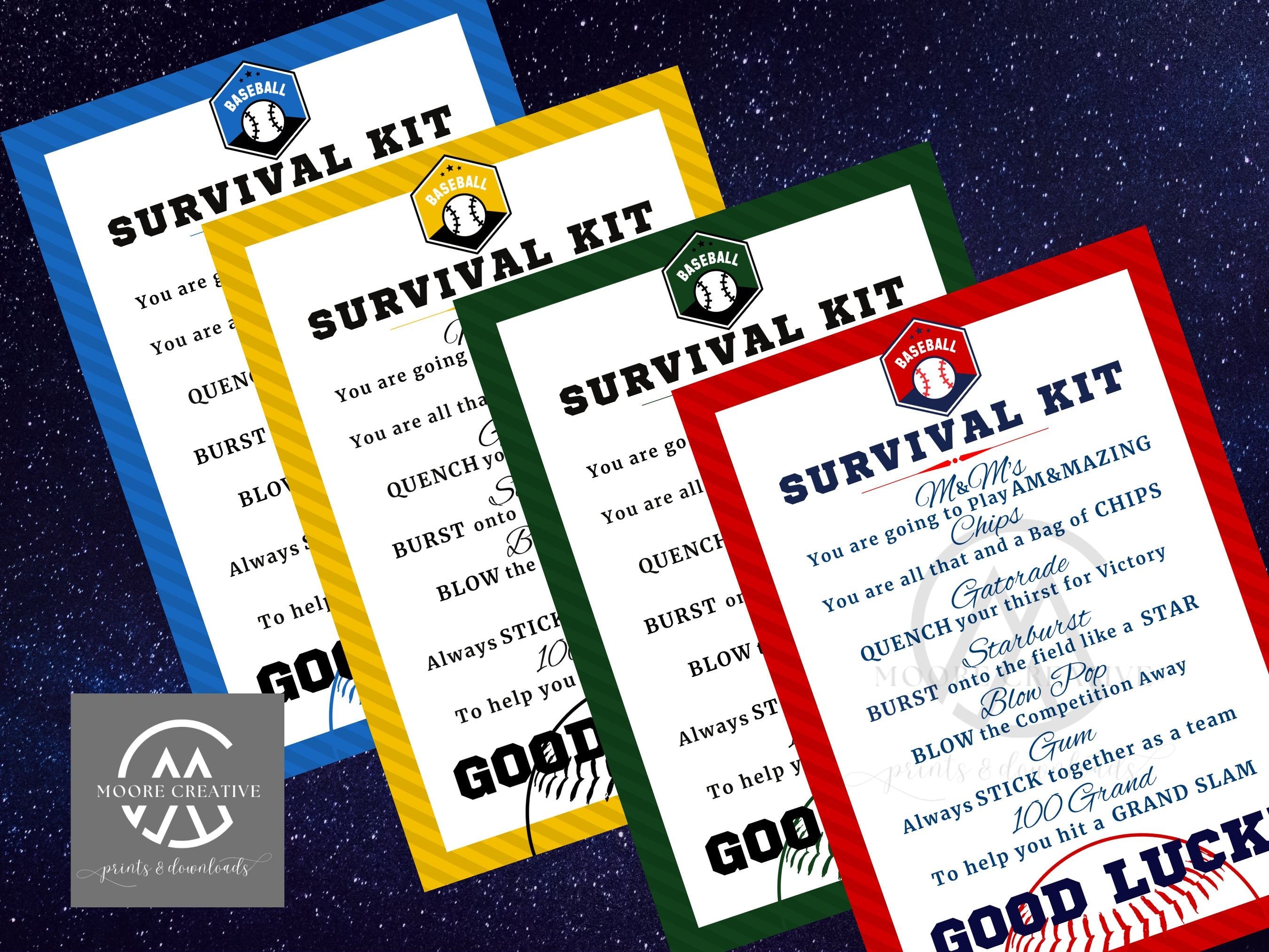 Custom Baseball Coaches Survival Kit, Baseball Team Gifts, Survival Kits, Team Survival Kit, Digital, Favors for Tournaments, Gift Tag