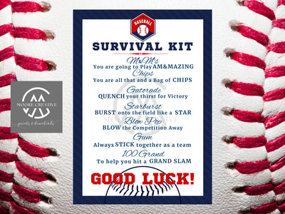 Custom Baseball Coaches Survival Kit, Baseball Team Gifts, Survival Kits, Team Survival Kit, Digital, Favors for Tournaments, Gift Tag