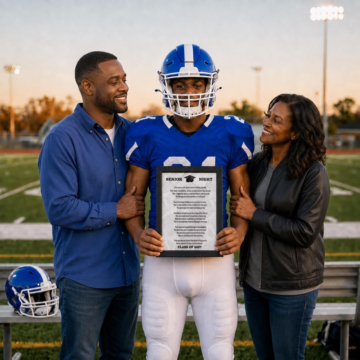 Senior Night Football Gift Senior Football Mom Gift to Son Football Poem Football Banner Graduation Gift Class of 2027 Instant Download PDF