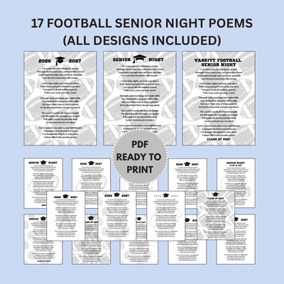 Senior Football Gift Senior Football Mom Gift to Son Football Poem Senior Night Football Unique Gift Senior Graduation Class of 2027 PDF