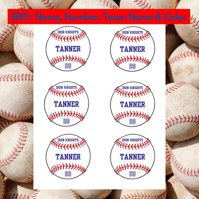 Baseball Gift Tag Baseball Tags Printable Name Tag Baseball Name Tag Printable Editable Digital Canva Template Baseball Mom Favor Tags 3"