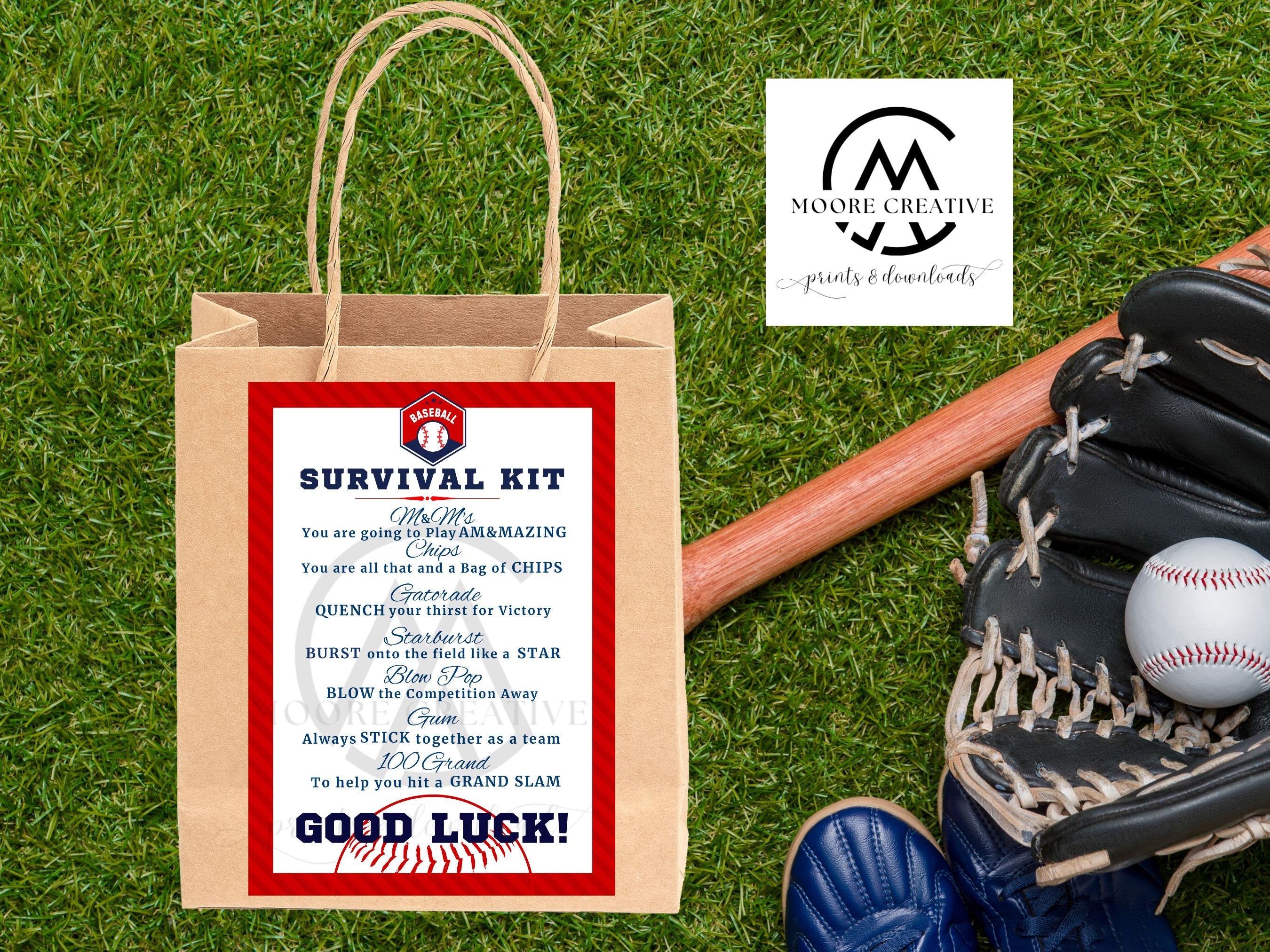 Custom Baseball Coaches Survival Kit, Baseball Team Gifts, Survival Kits, Team Survival Kit, Digital, Favors for Tournaments, Gift Tag