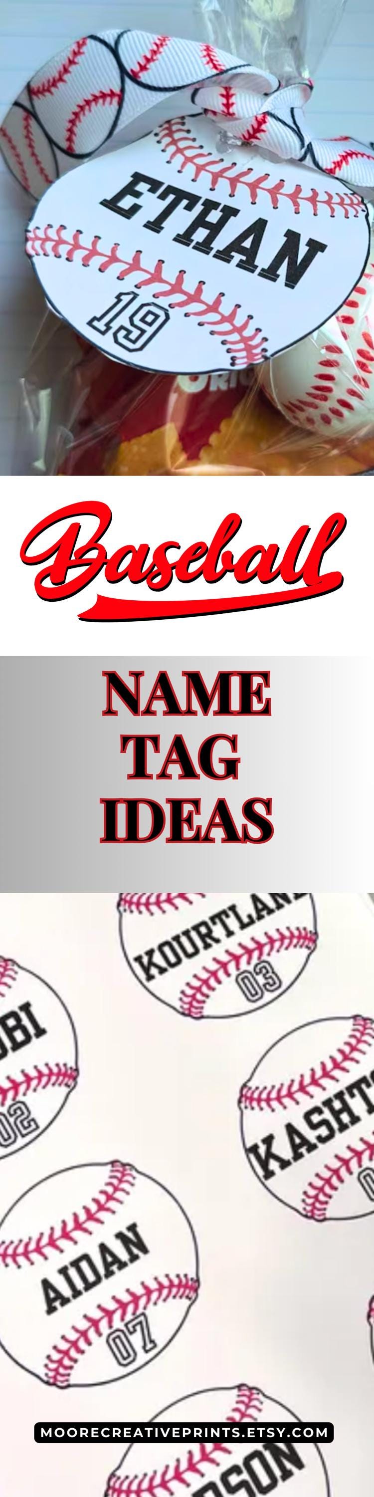 Baseball Name Tag Printable Editable Instant Download 3" Customizable Favor Tags for Birthday DIY Baseball Mom Team Bag Tags Gift Tag Prints