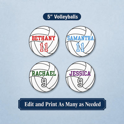 Volleyball Senior Night Locker Sign Editable 5 Inch Player Name Number