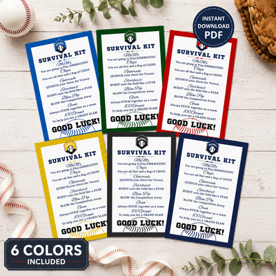 Baseball Survival Kit Baseball Team Gifts Survival Kits Team Survival Kit Digital Gift Bags for Tournaments Gift Tag INSTANT DOWNLOAD