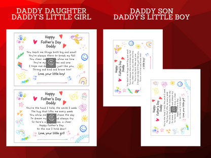 Daddy Daughter Father's Day Card, Daddy's Little Girl Card