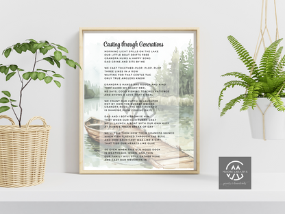 Gone Fishing Poem Bereavement Loss, Fishing Funeral Gift Grief Printab
le Funeral Poem Gift Fisherman Wall Art Remembrance Poem Memorial Poem