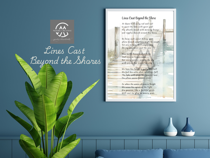 Gone Fishing Poem, Memory Gift for Loss of Fisherman, Death of Grandpa Grandad Dad