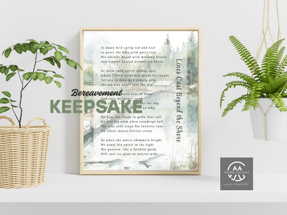 Gone Fishing Poem, Memory Gift for Loss of Fisherman, Death of Grandpa Grandad Dad